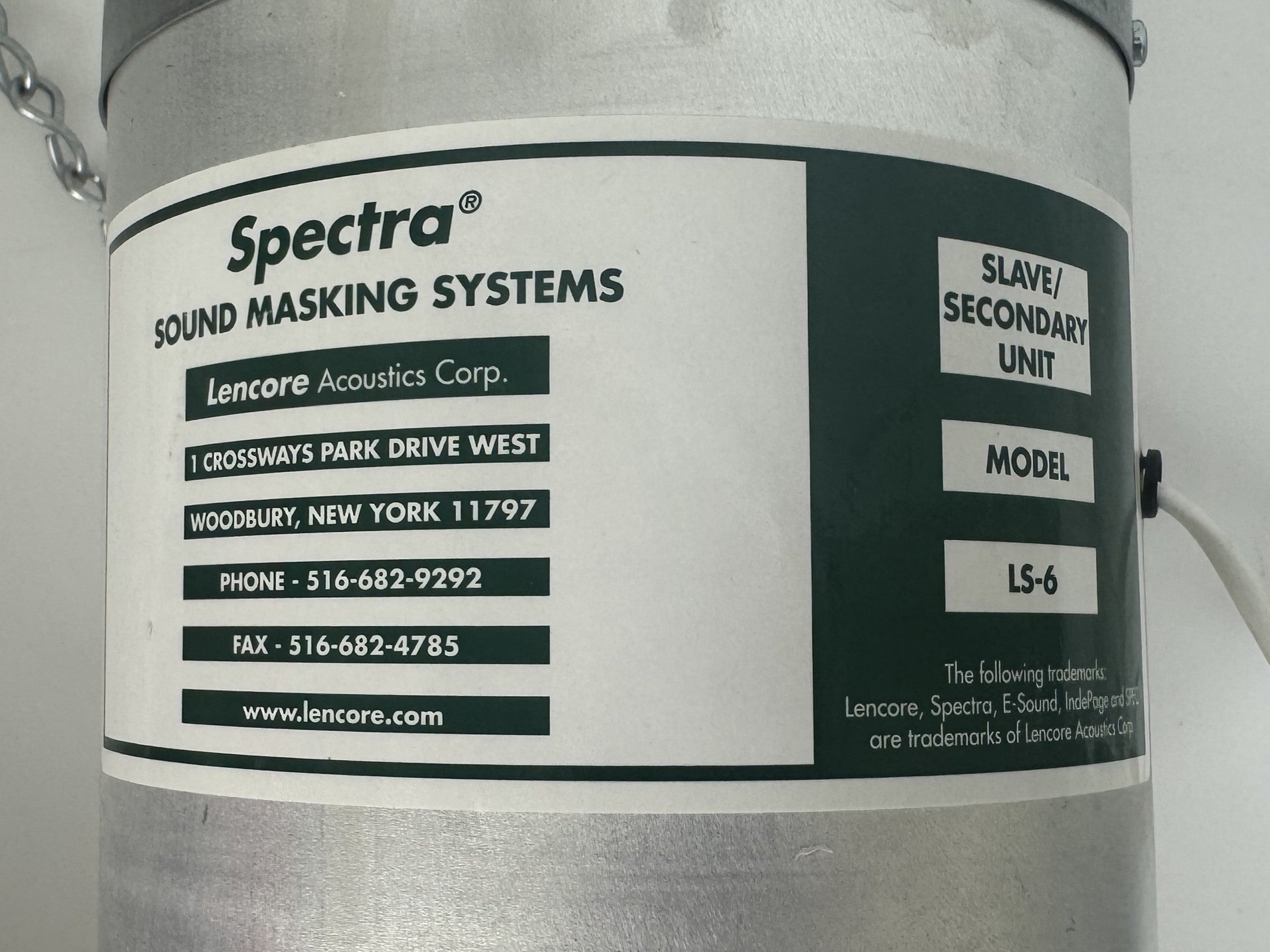Lot of 7 Lencore Spectra Sound Masking System Ceiling Speakers