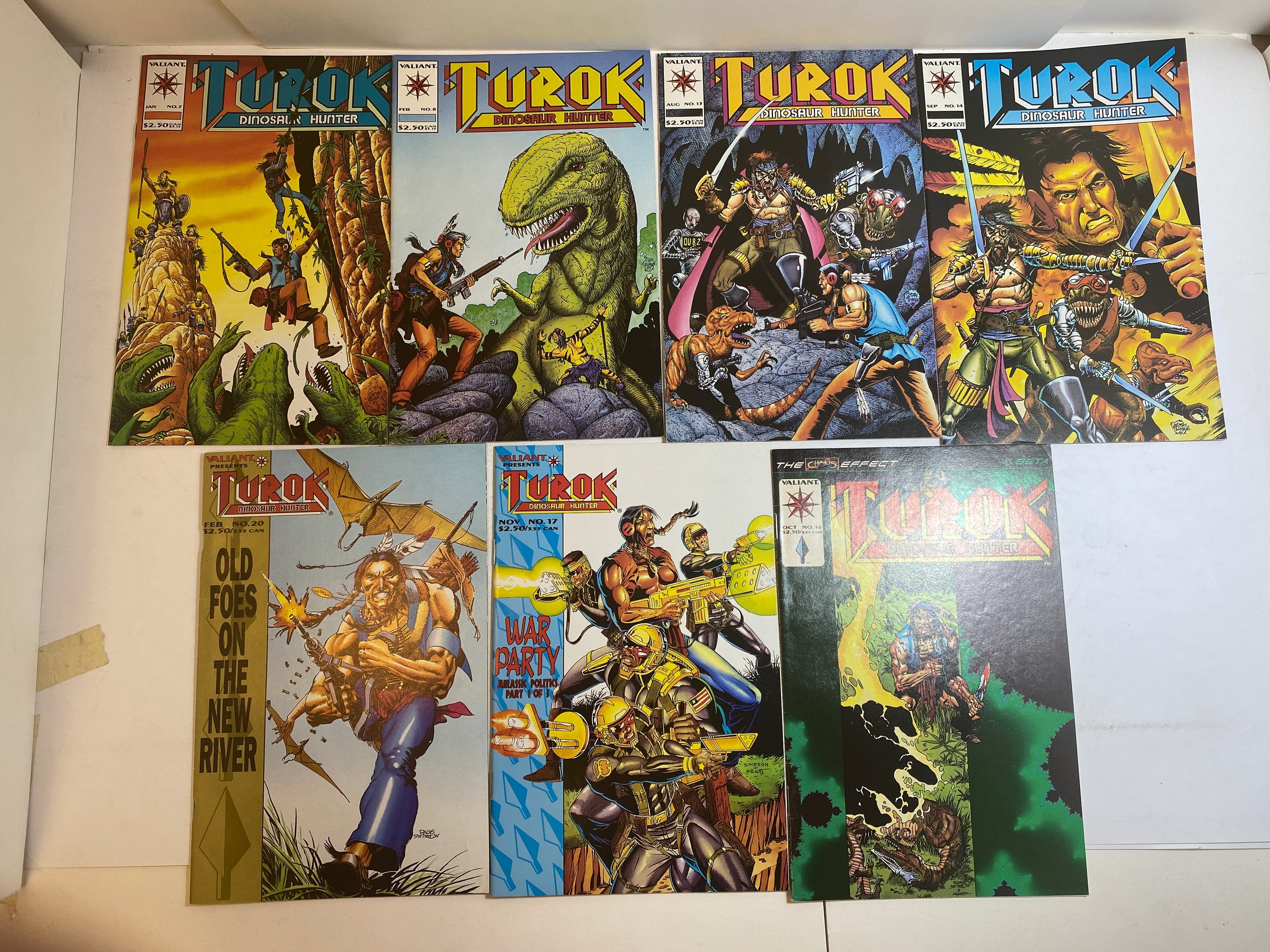 Lot of 7 Turok Dinosaur Hunter Valiant Comics 1994-1995