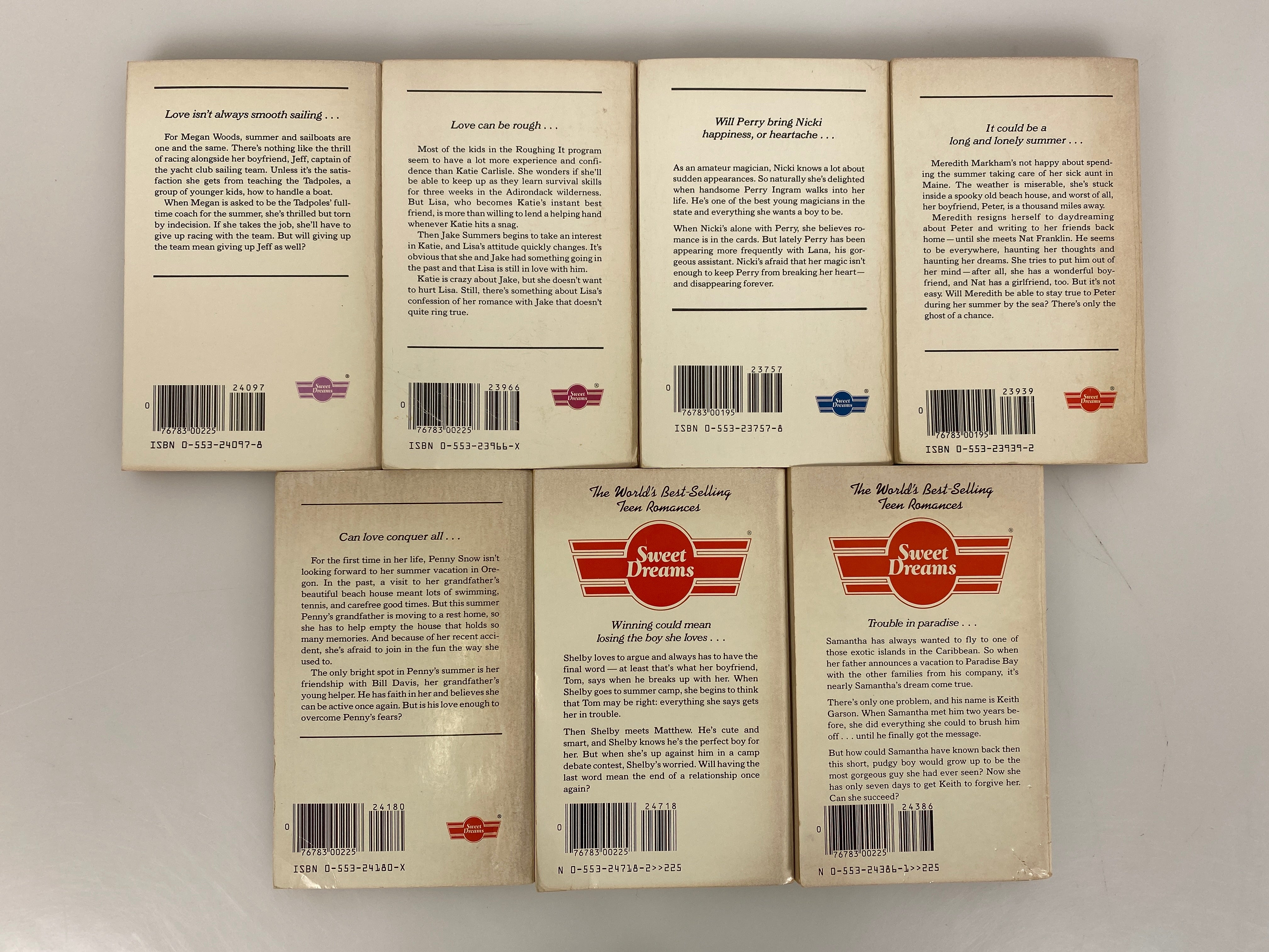 Lot of 7 Vintage Sweet Dreams SC Teen Books (Courteney Cox Cover) 1983-1985