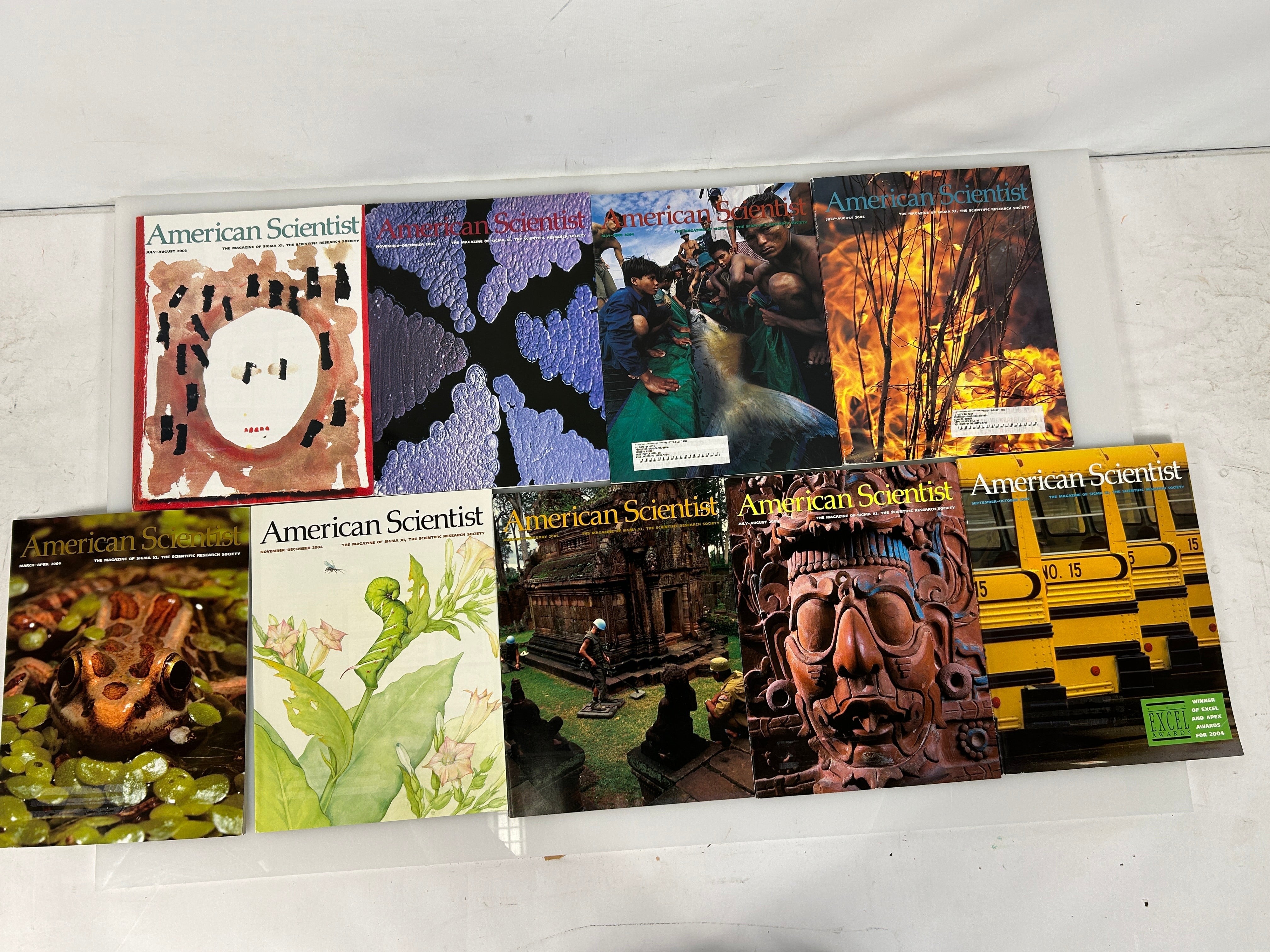 Lot of 9 American Scientist Magazine 2 Vol 2003; 4 Vol 2004, 3 Vol 2005