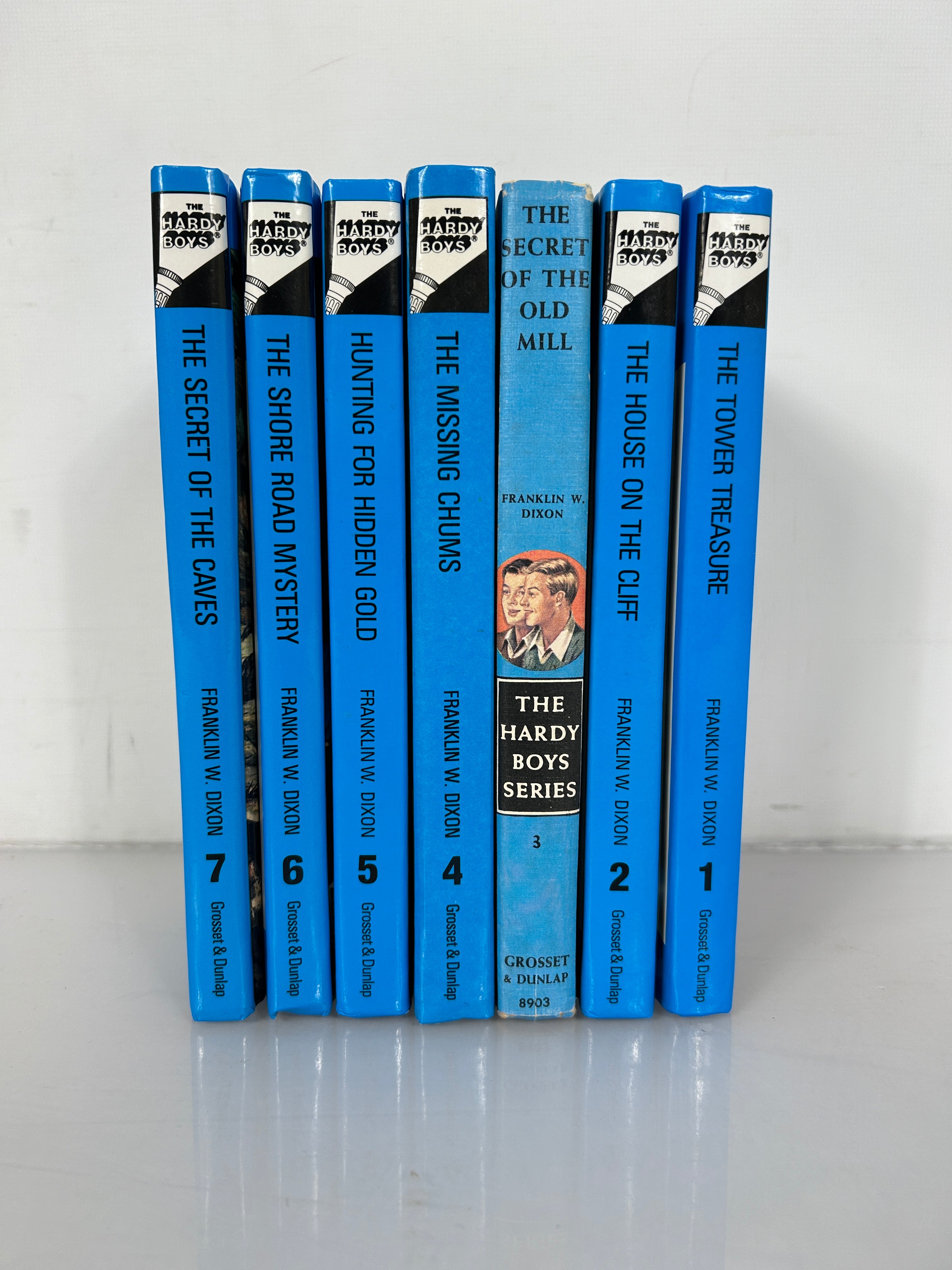 Lot of First 7 Hardy Boys Flashlight Glossy Cover #'s 1-7 HC