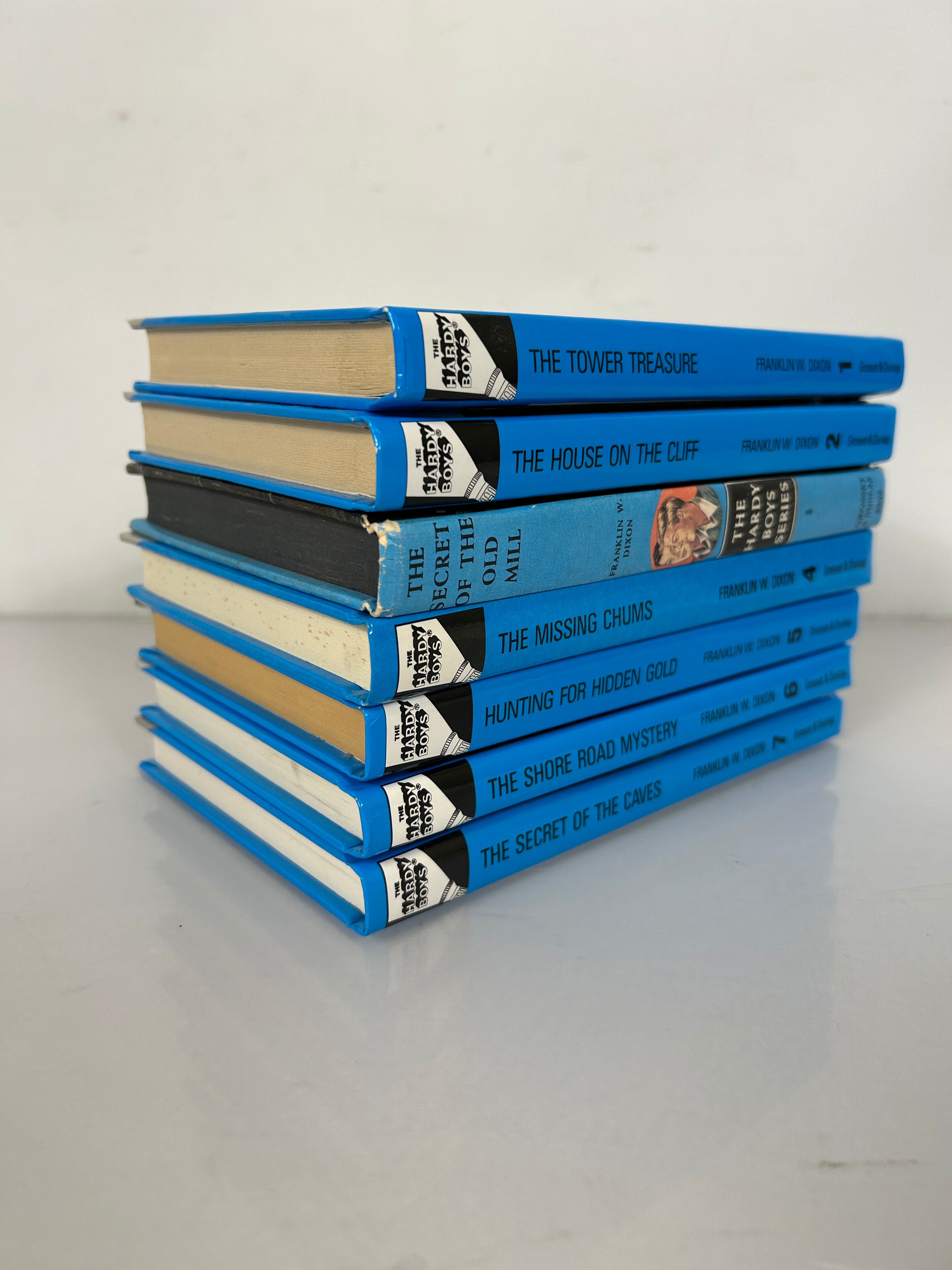 Lot of First 7 Hardy Boys Flashlight Glossy Cover #'s 1-7 HC