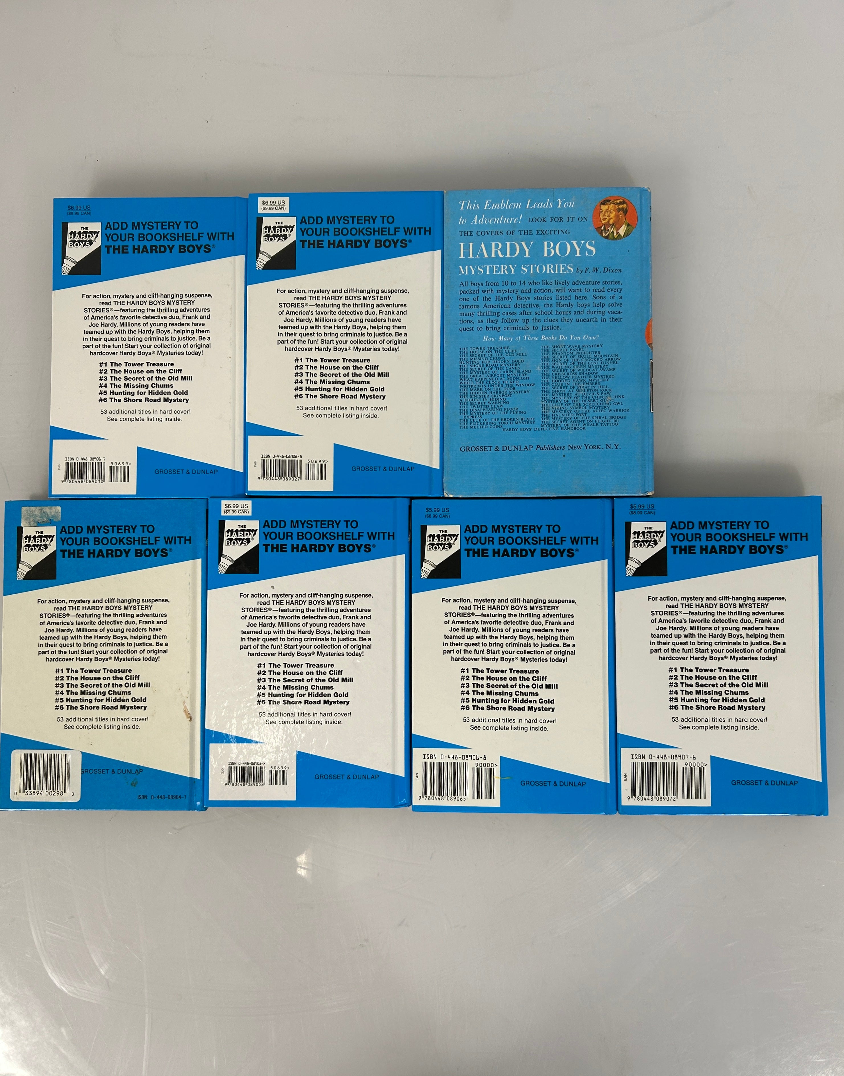 Lot of First 7 Hardy Boys Flashlight Glossy Cover #'s 1-7 HC