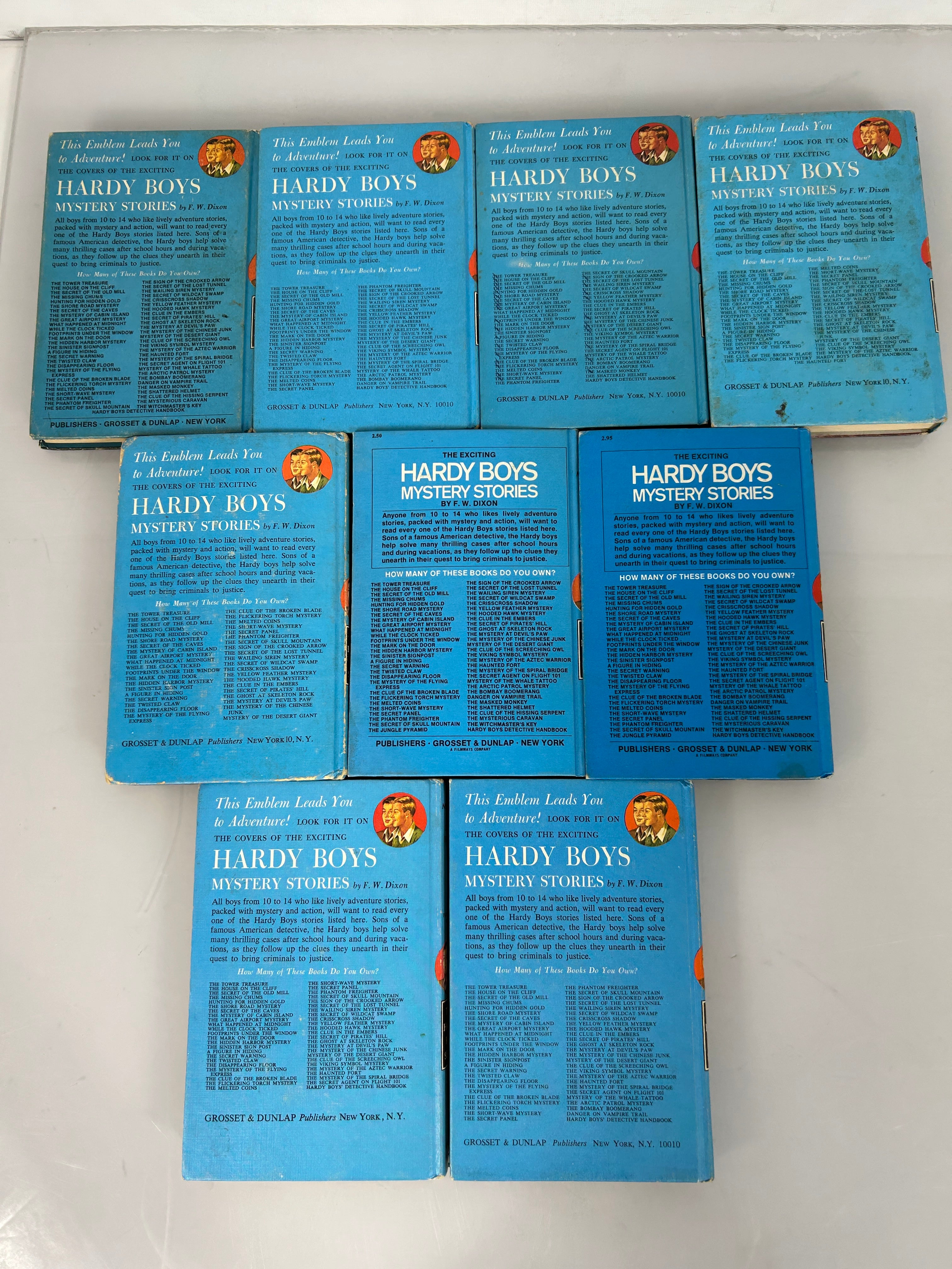 Lot of First 9 Hardy Boys Hardcover Mystery Books 1- 9 Vintage  Matte Cover HC