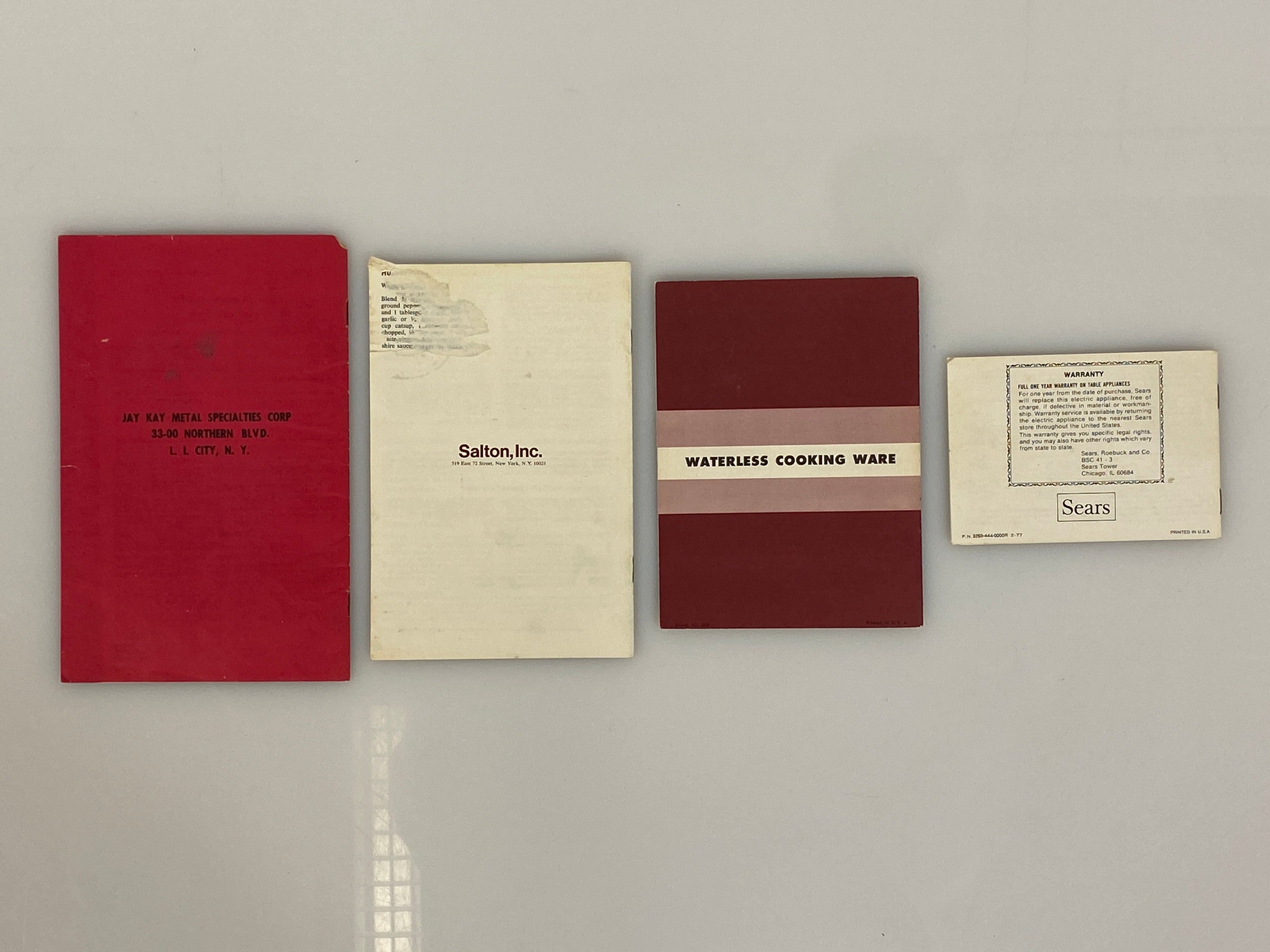 Lot of Vintage Small Appliance Recipe Booklets: Supermatic/Sears/Salton/Princess