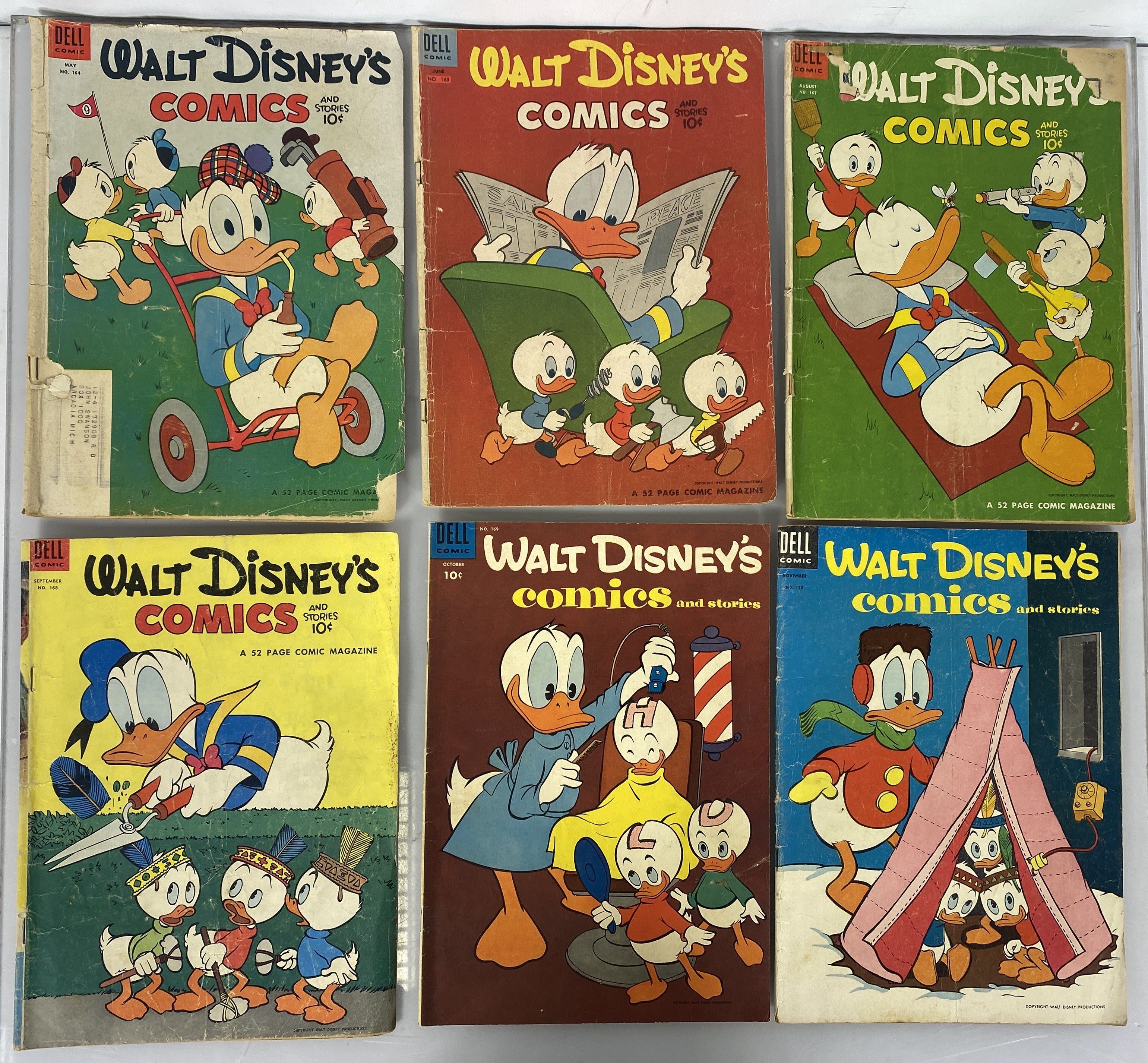 Lot/Run of 24 Walt Disney Comics Dell Low Grade 1953-1955