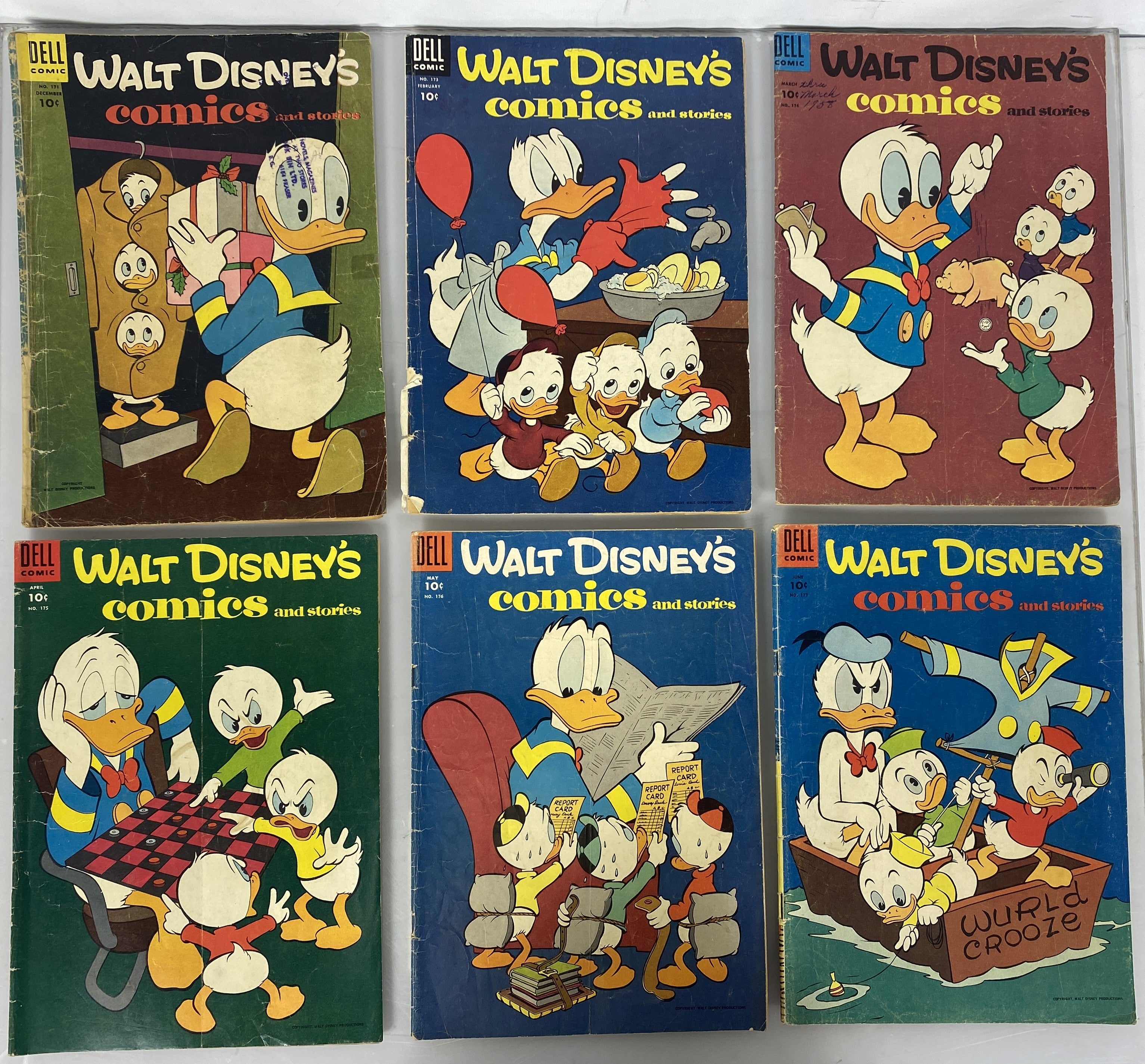 Lot/Run of 24 Walt Disney Comics Dell Low Grade 1953-1955