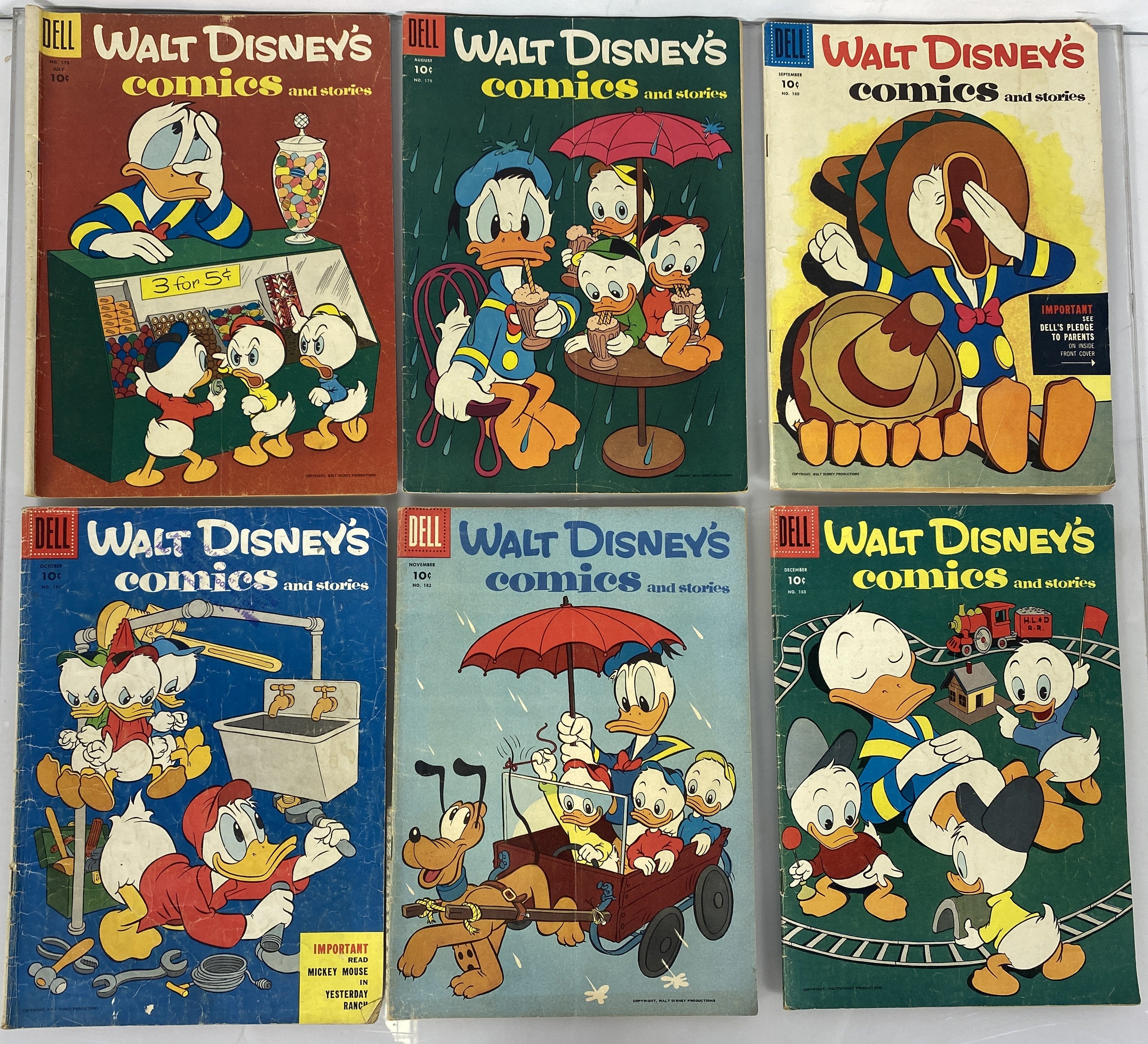 Lot/Run of 24 Walt Disney Comics Dell Low Grade 1953-1955