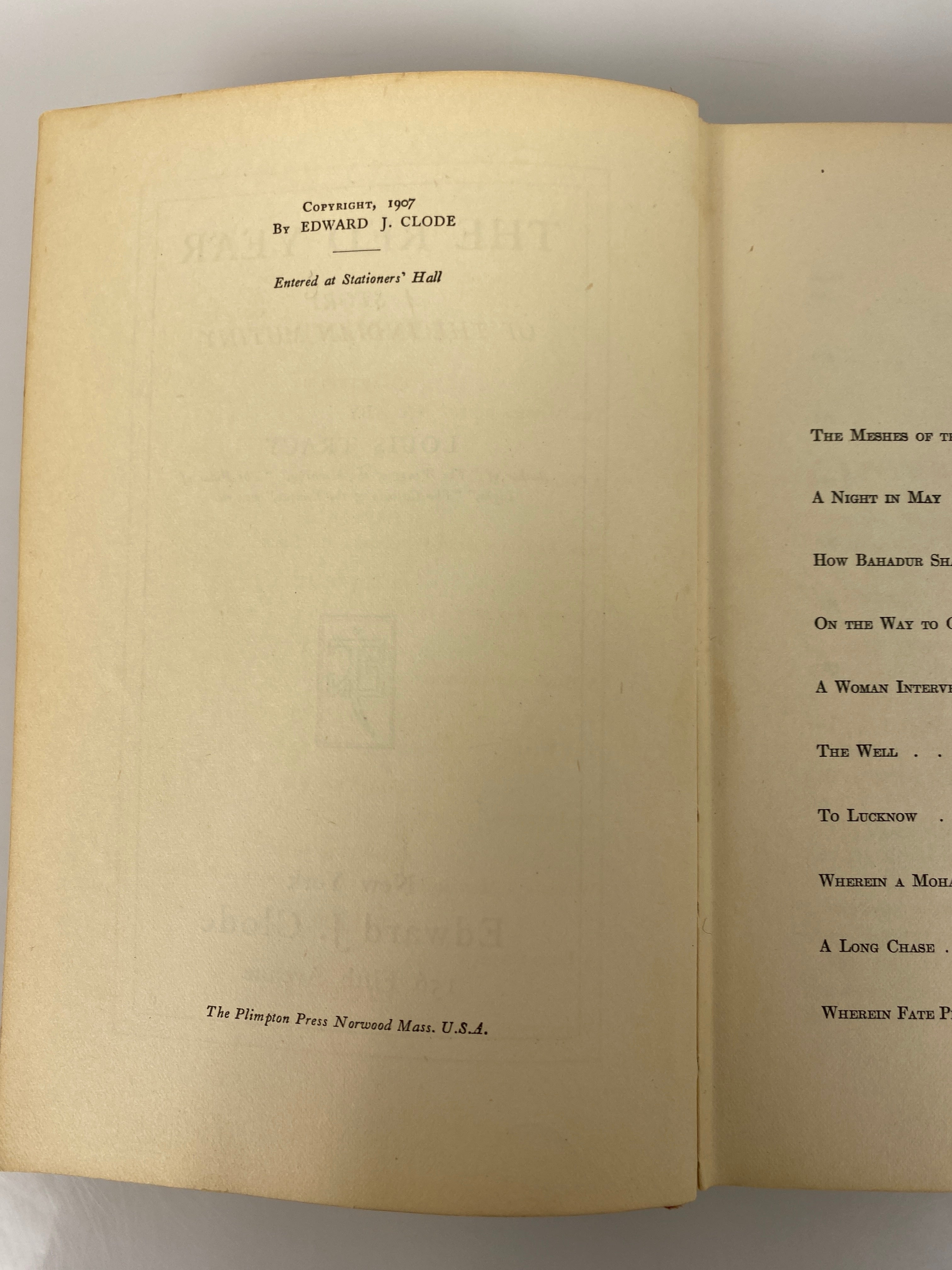 Louis Tracy's The Red Year: The Indian Mutiny 1907 Antique HC