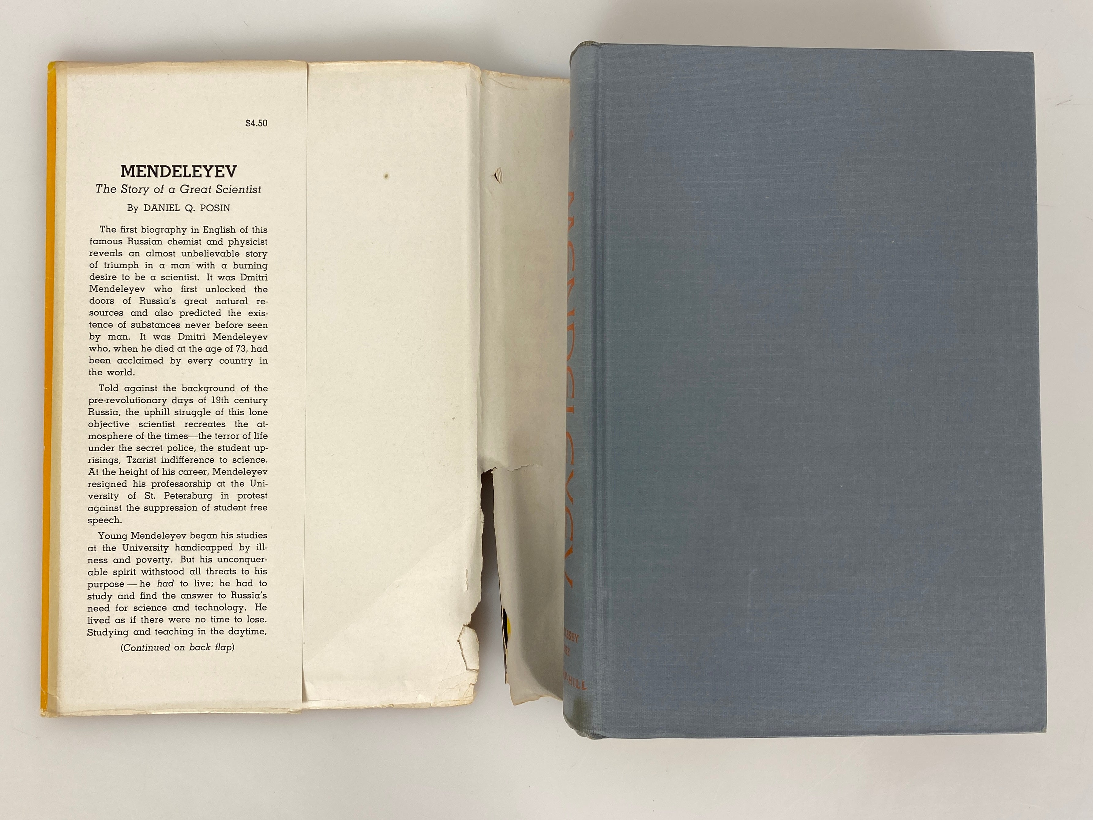 Mendeleyev The Story of a Great Scientist by Daniel Posin 1948 HC DJ