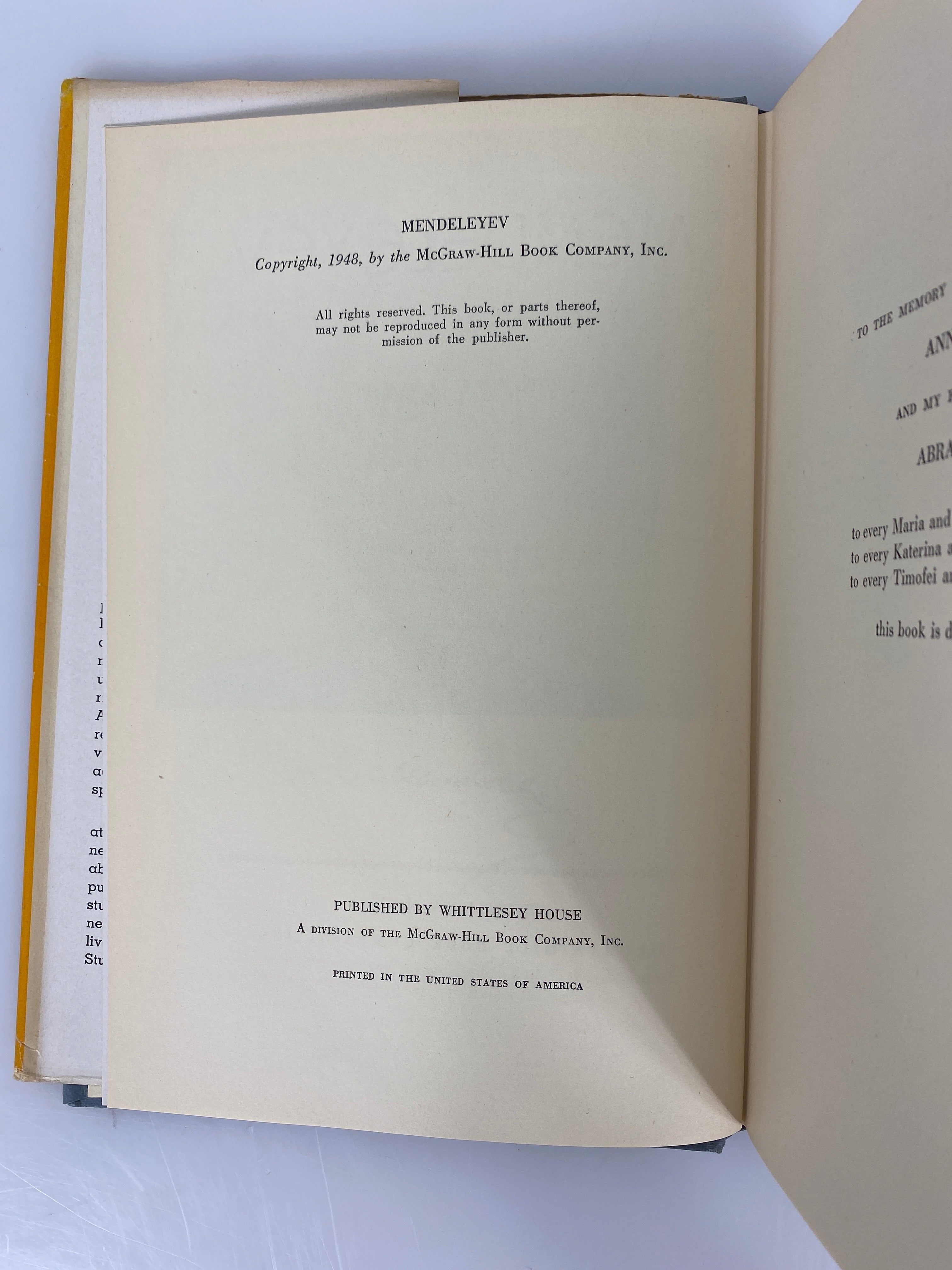 Mendeleyev The Story of a Great Scientist by Daniel Posin 1948 HC DJ