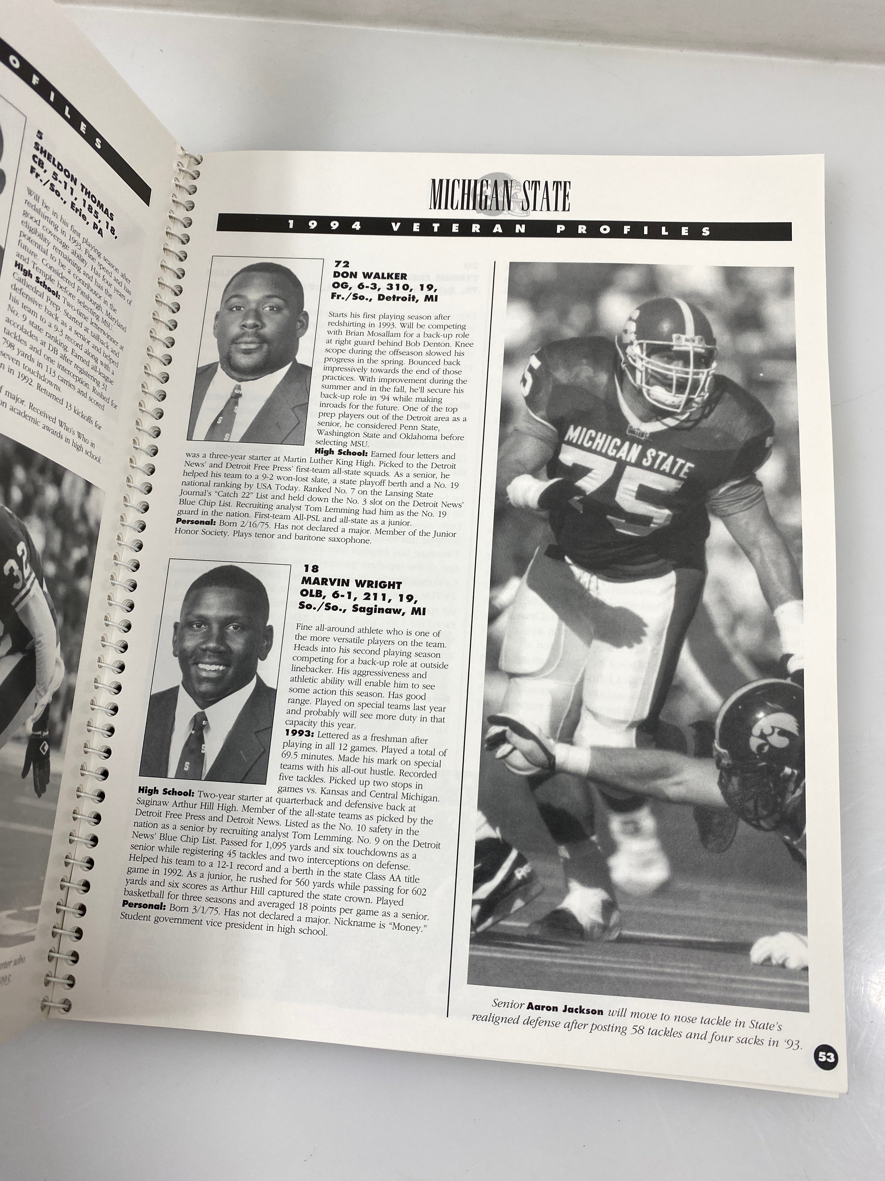 Michigan State Football Media Guide 1994 Final Perles Season