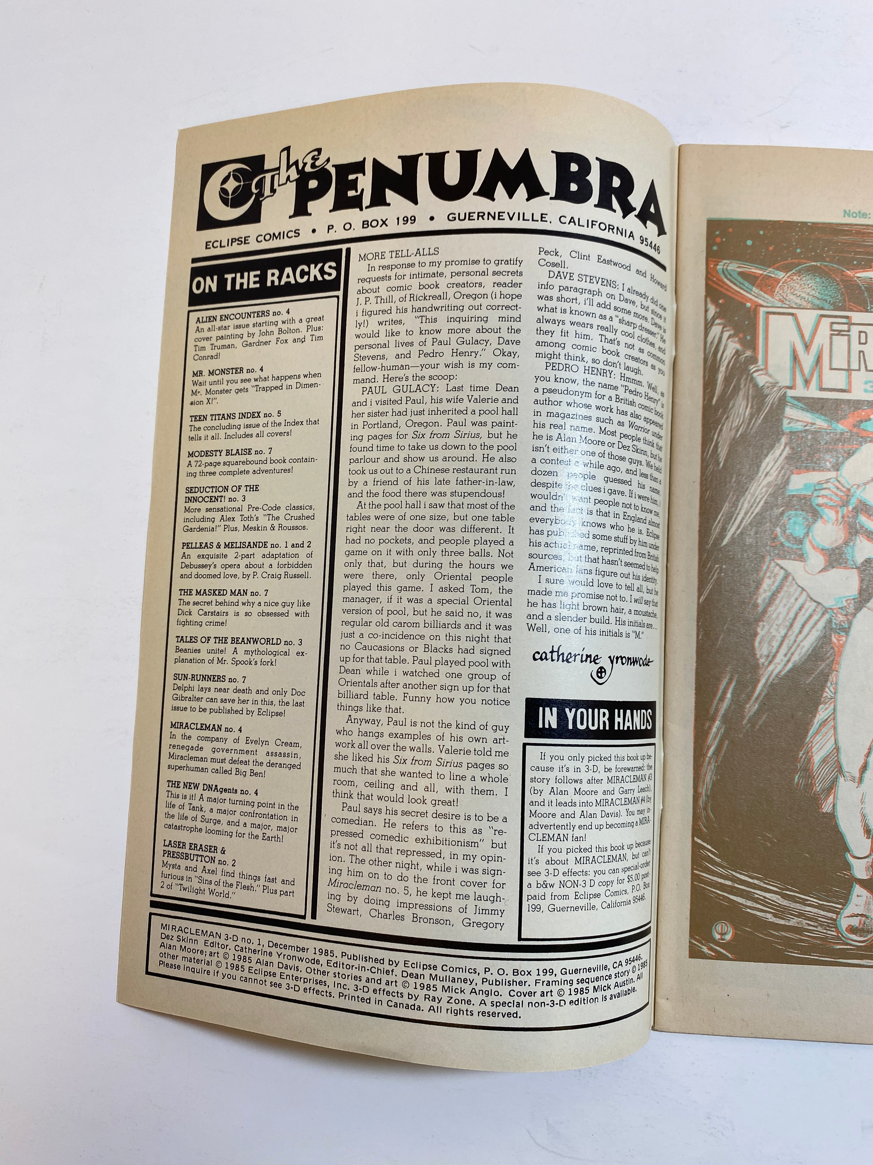 Miracleman No 1 3d Eclipse Comics 1985