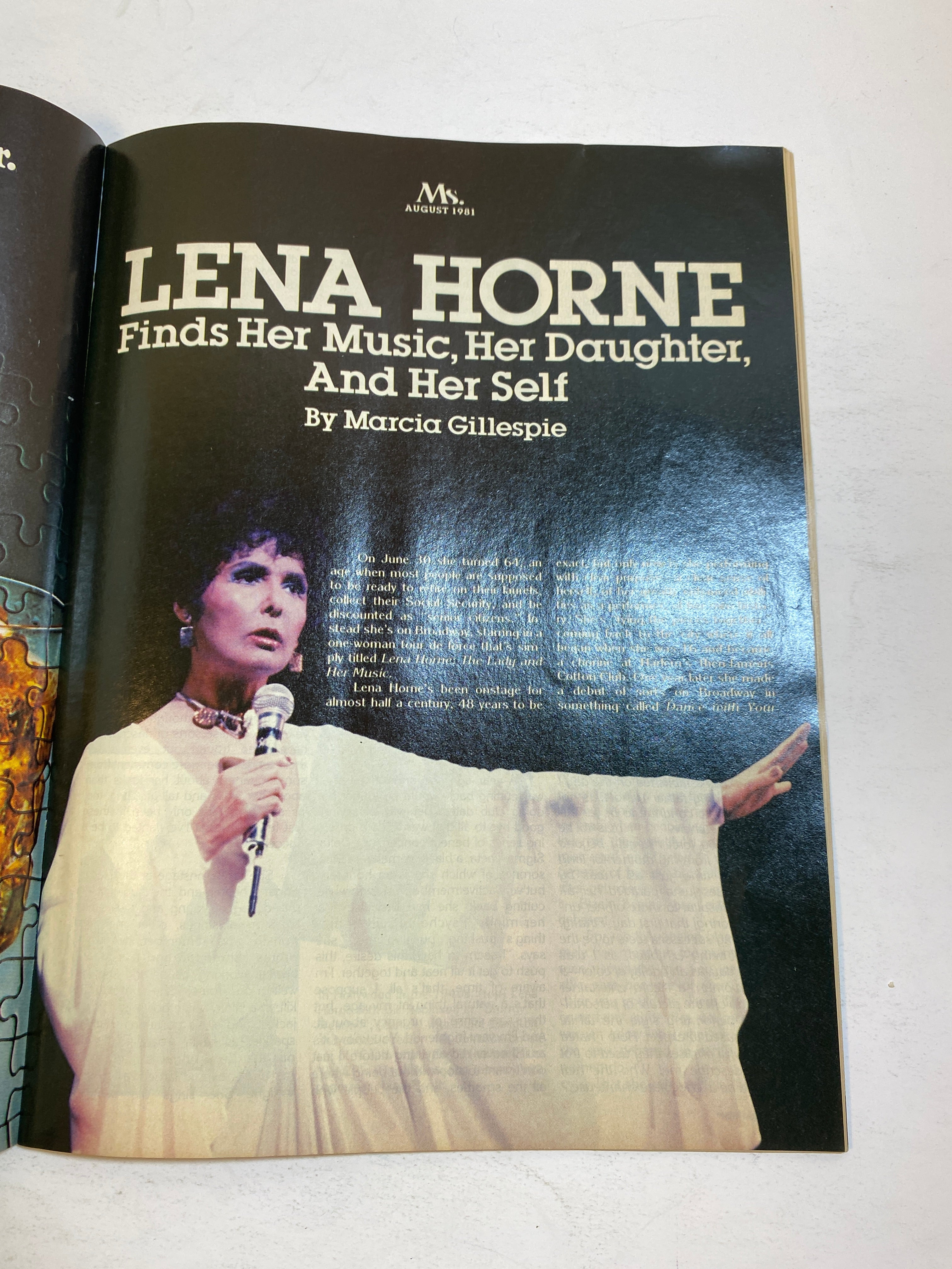 Ms. Magazine Vintage August 1981 Lena Horne