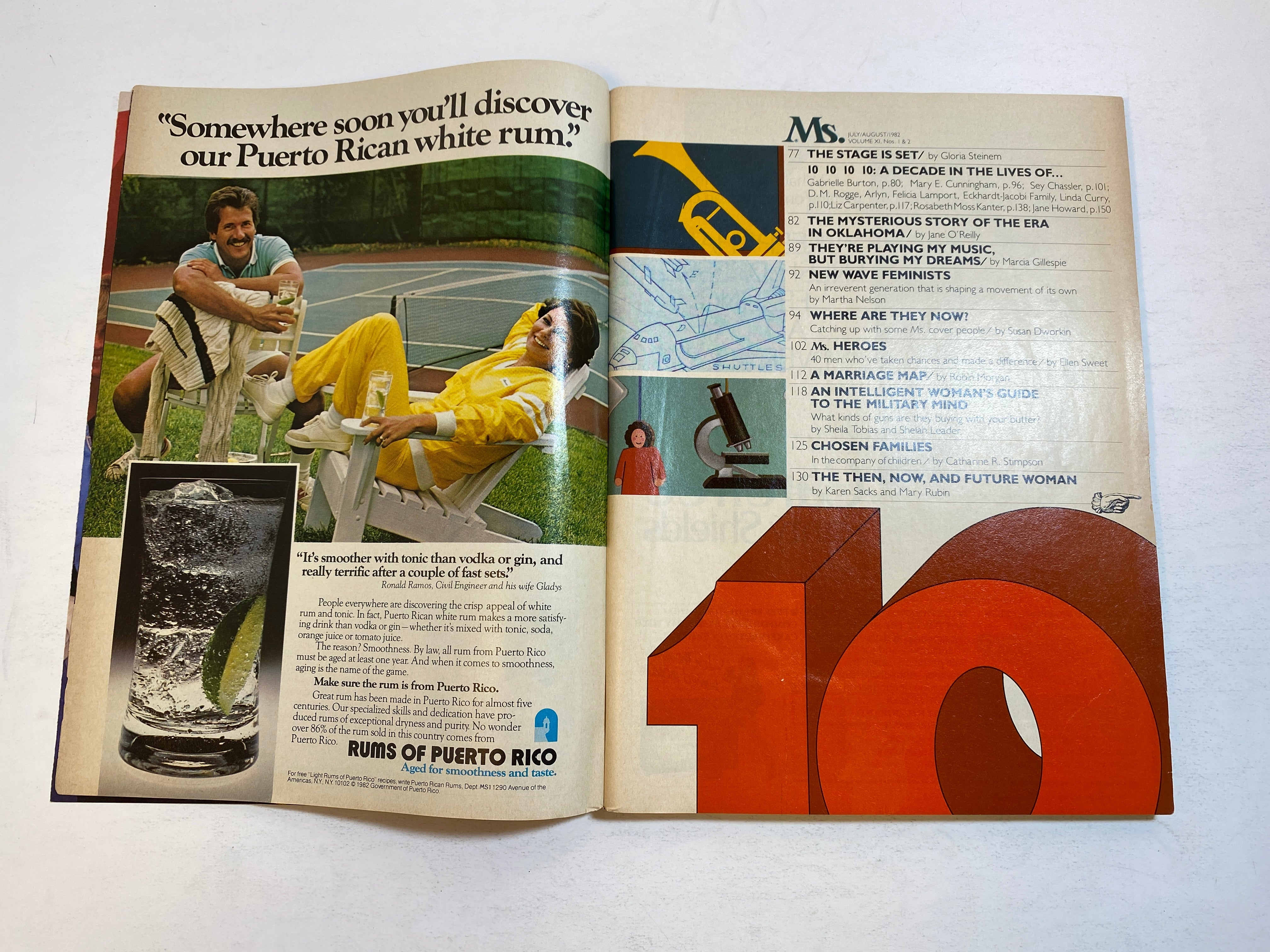 Ms. Magazine Vintage August 1982 Gloria Steinem Double Anniversary Issue