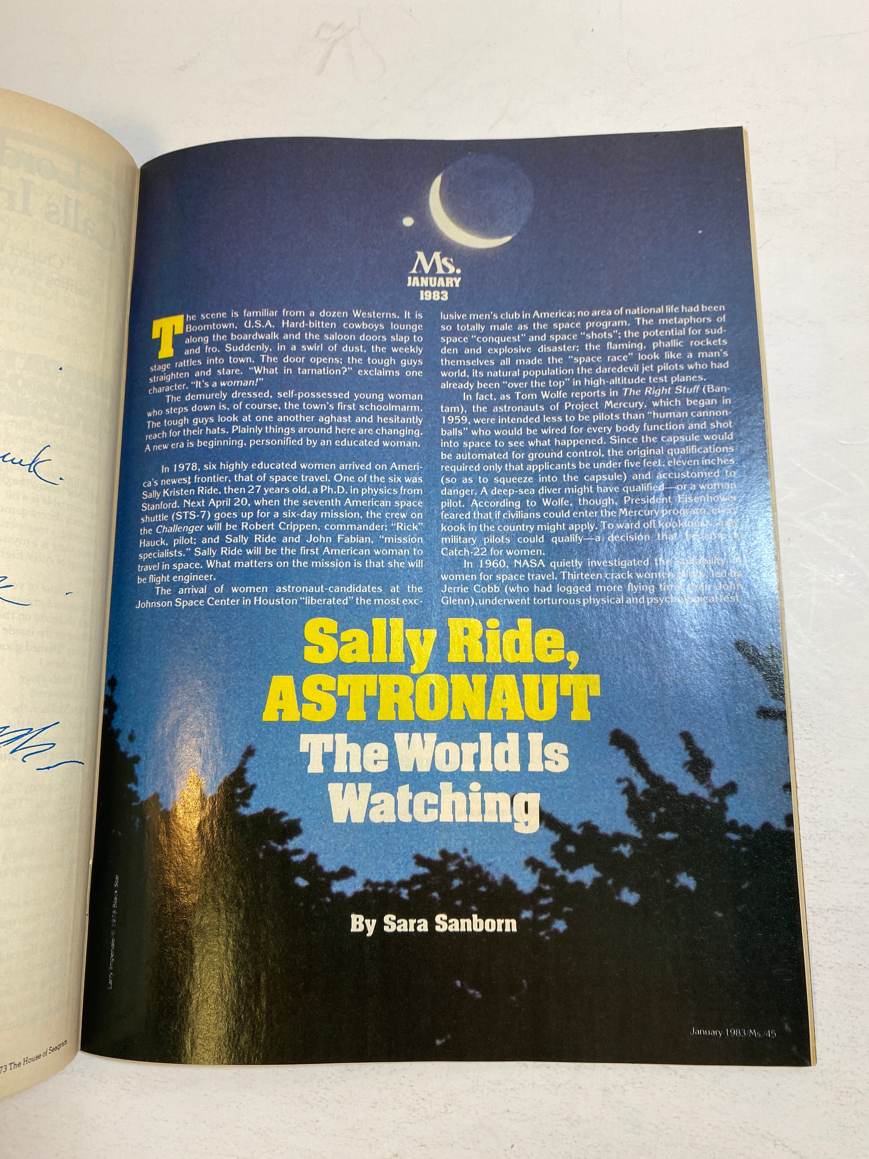 Ms. Magazine Vintage January 1983 Sally Ride