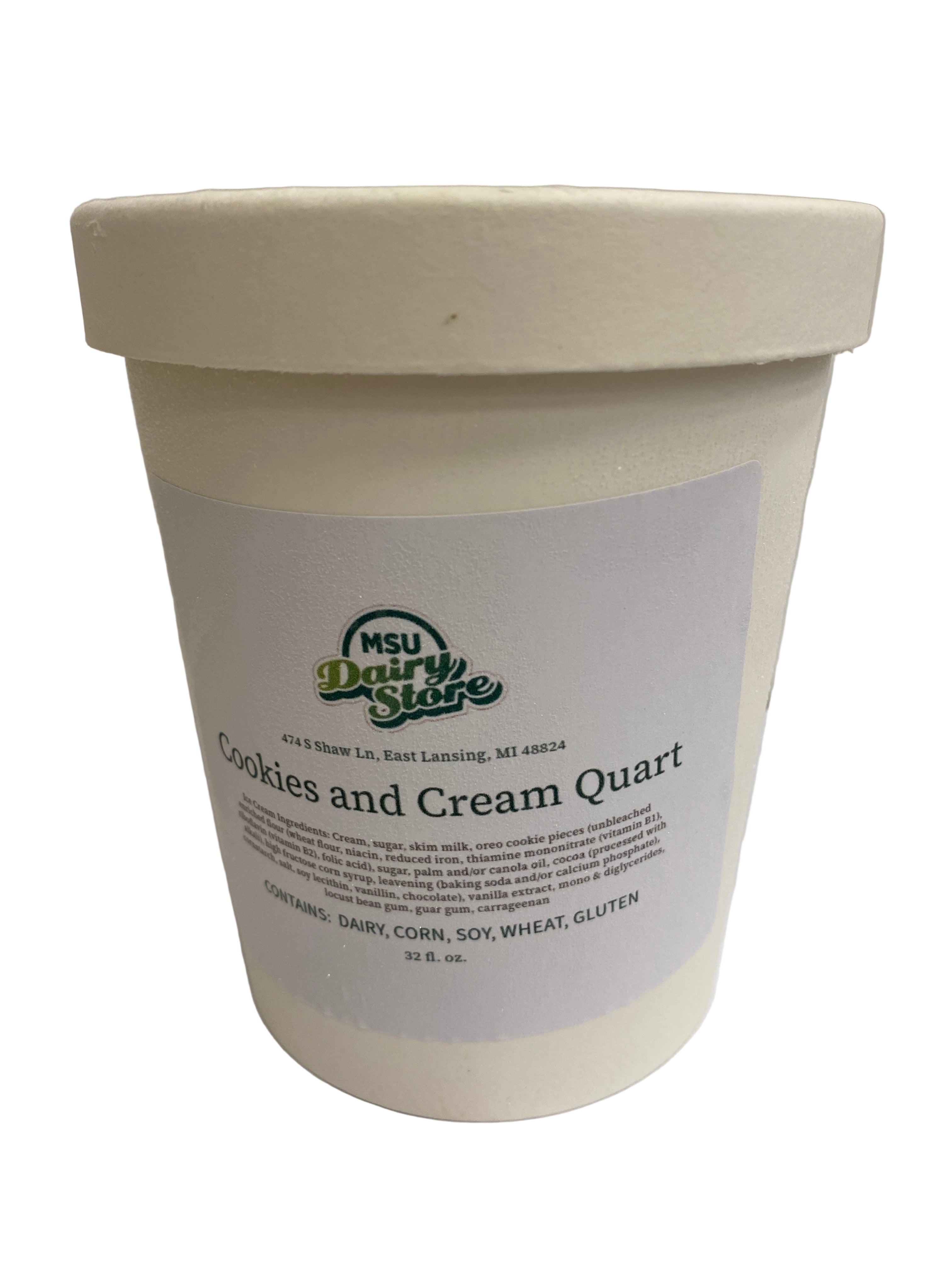MSU Dairy Store Cookies & Cream Quart