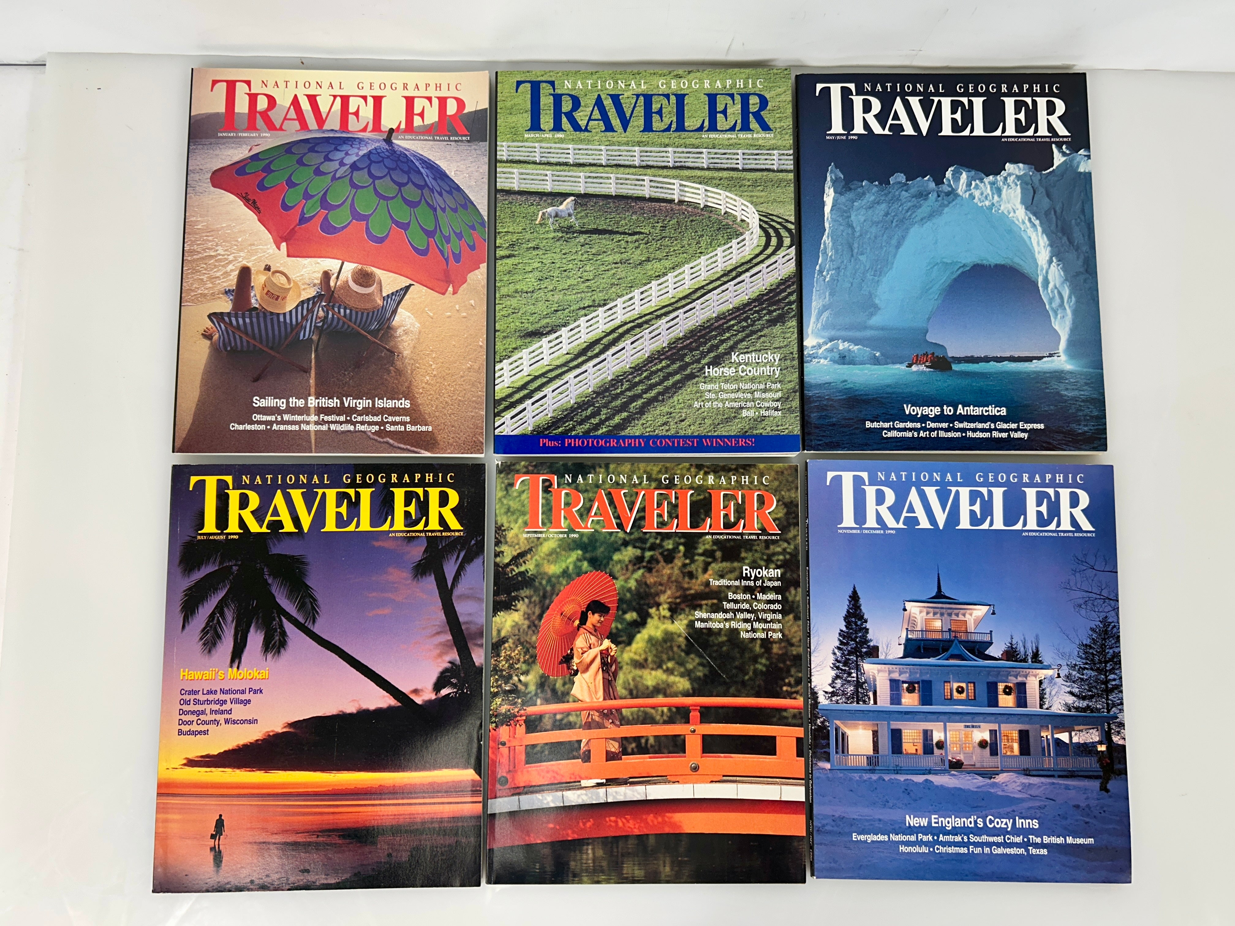 National Geographic Traveler Adventure Magazine 1990 FULL YEAR