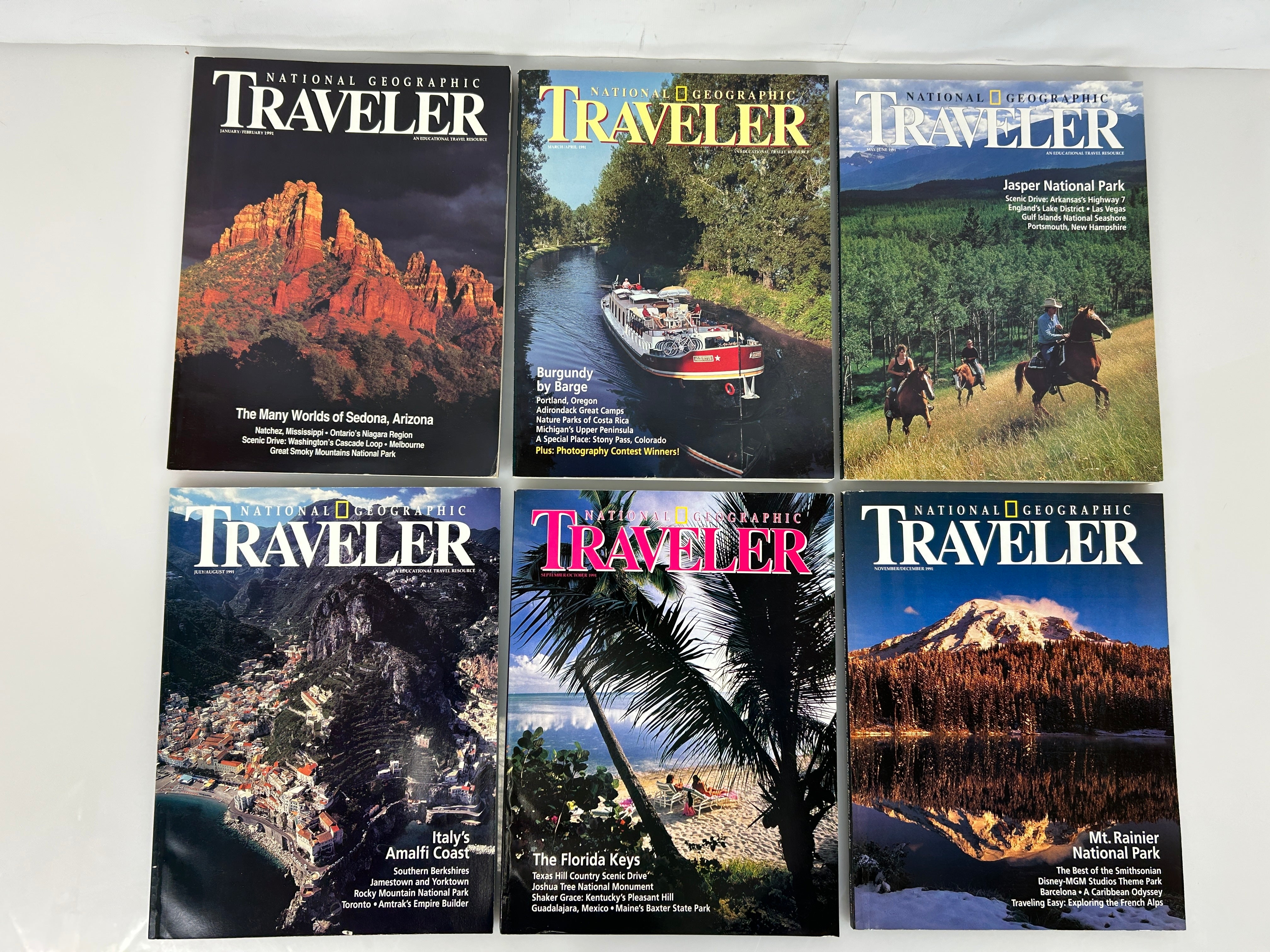 National Geographic Traveler Adventure Magazine 1991 FULL YEAR