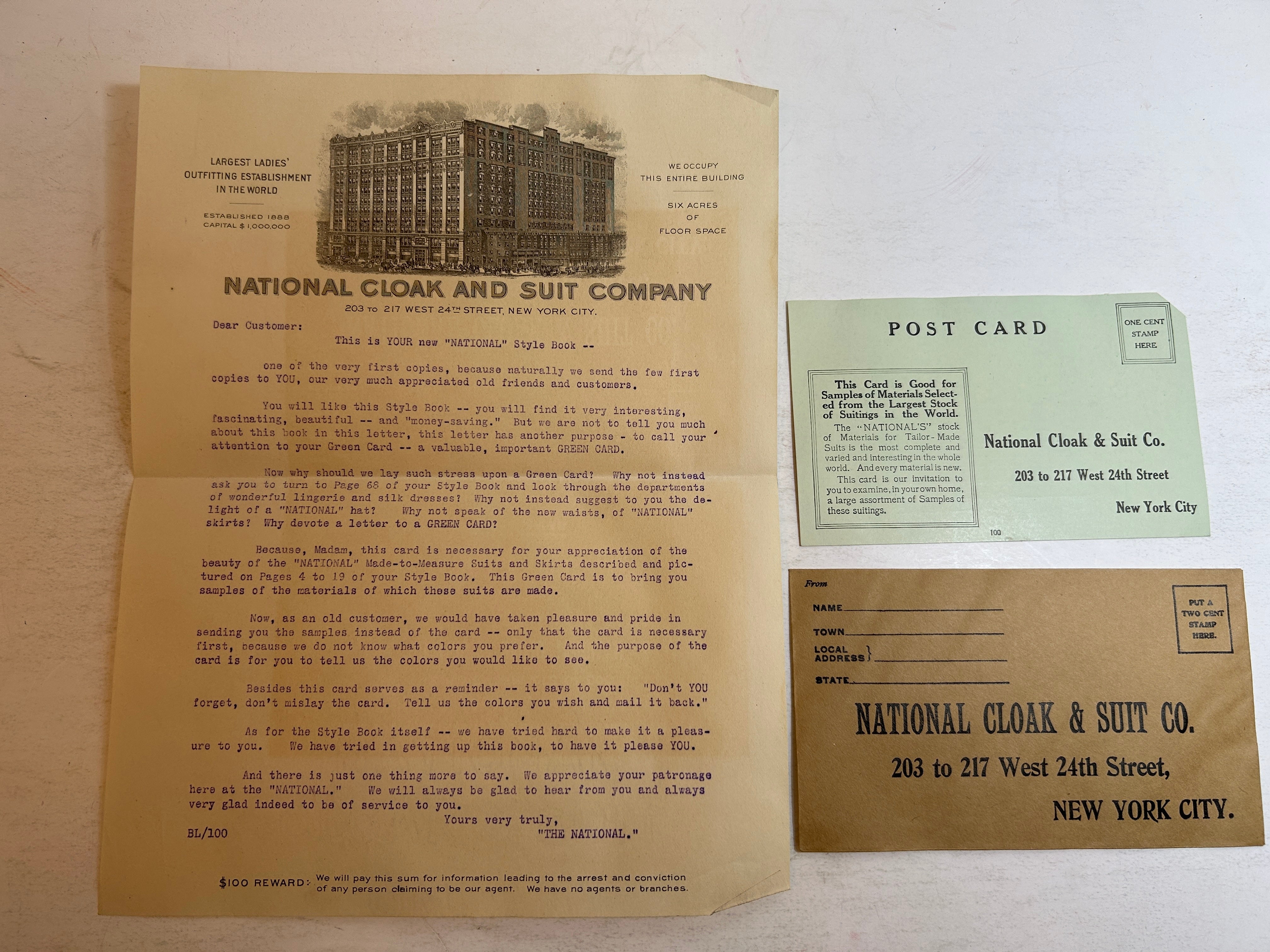 National Style Book Cloak and Suit Co 1911