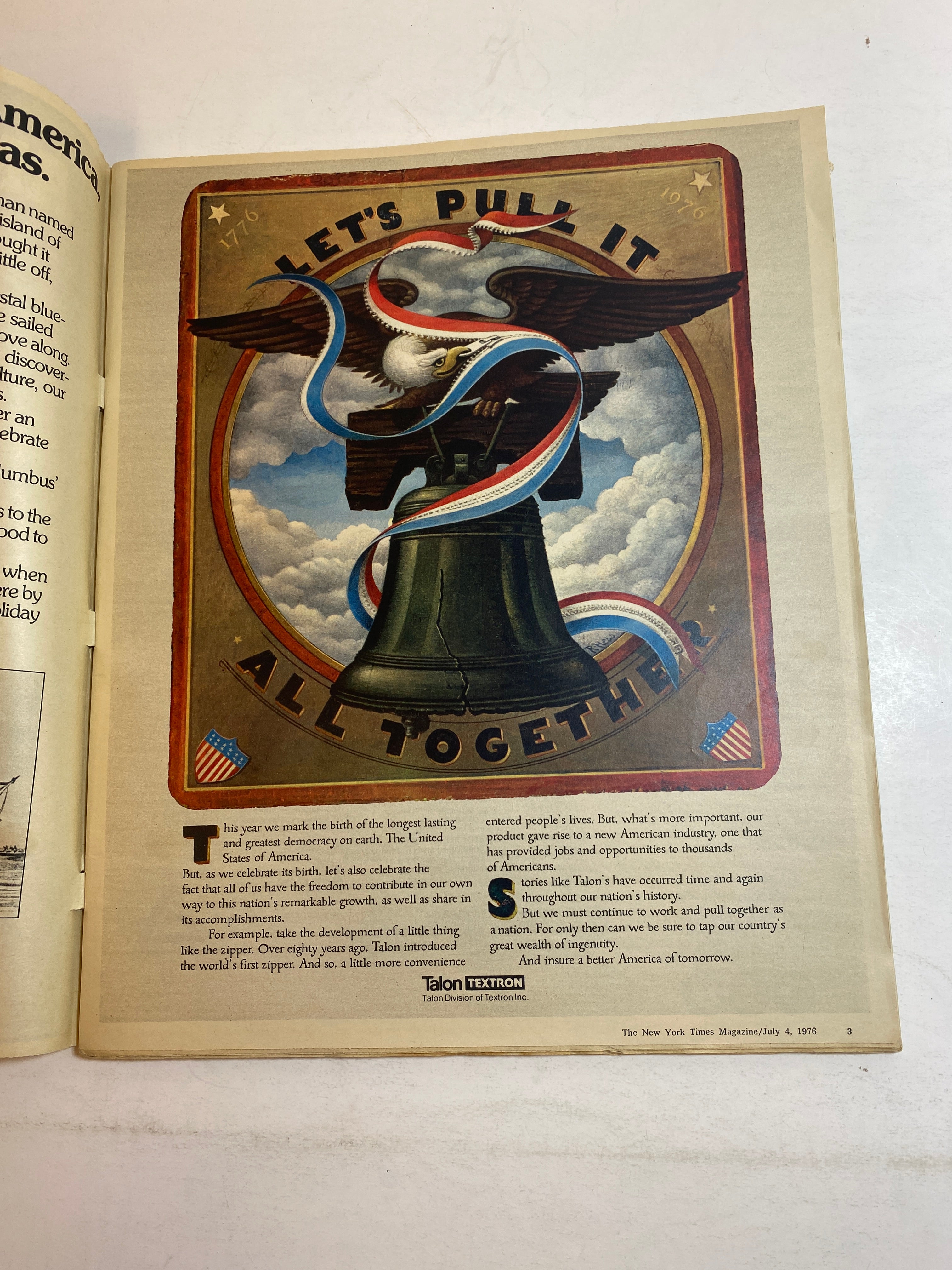 New York Times Magazine America at 200 July 4, 1976