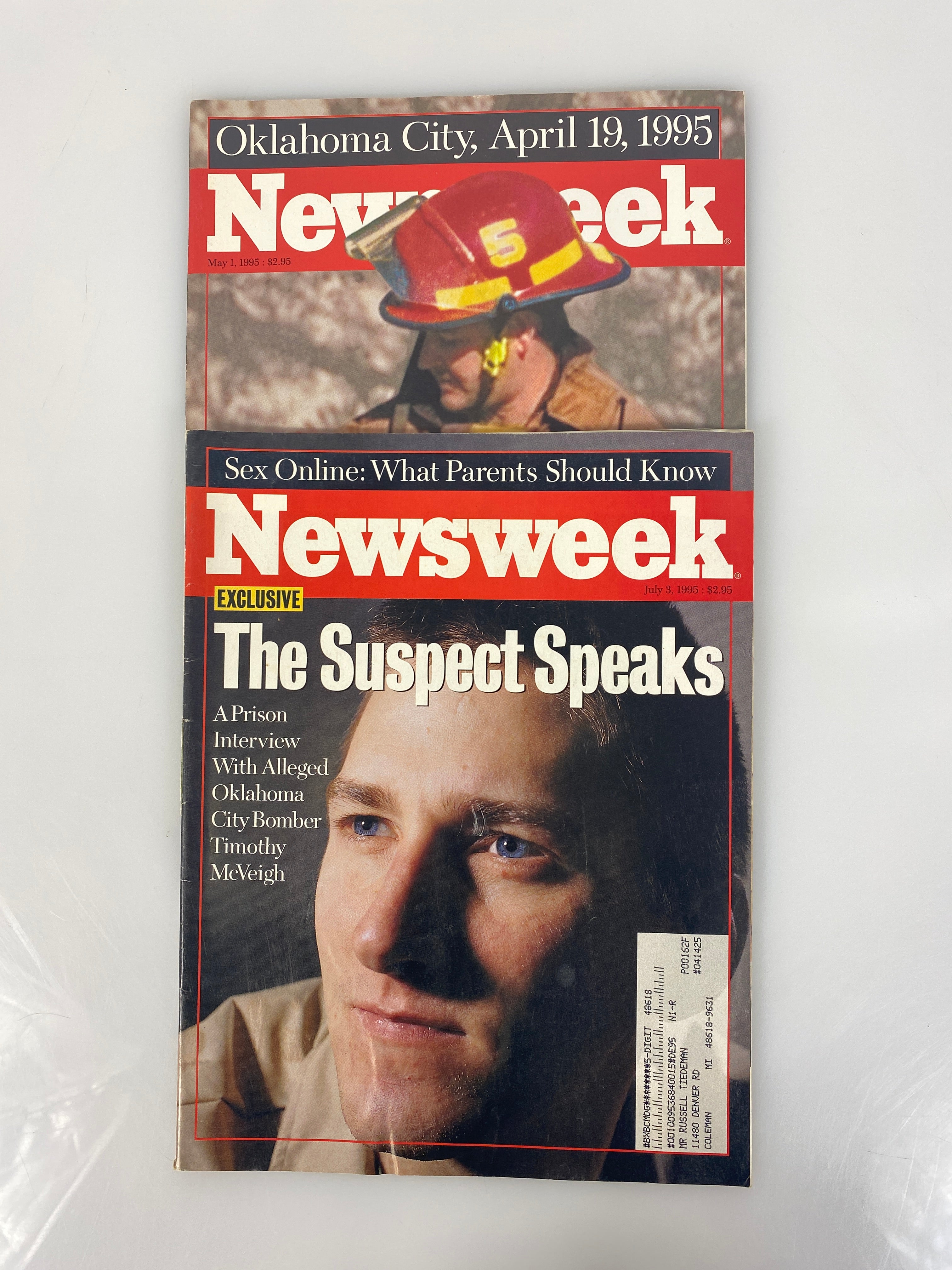 Newsweek April 19, 1995; July 3, 1995 Oklahoma City Bombing Issues
