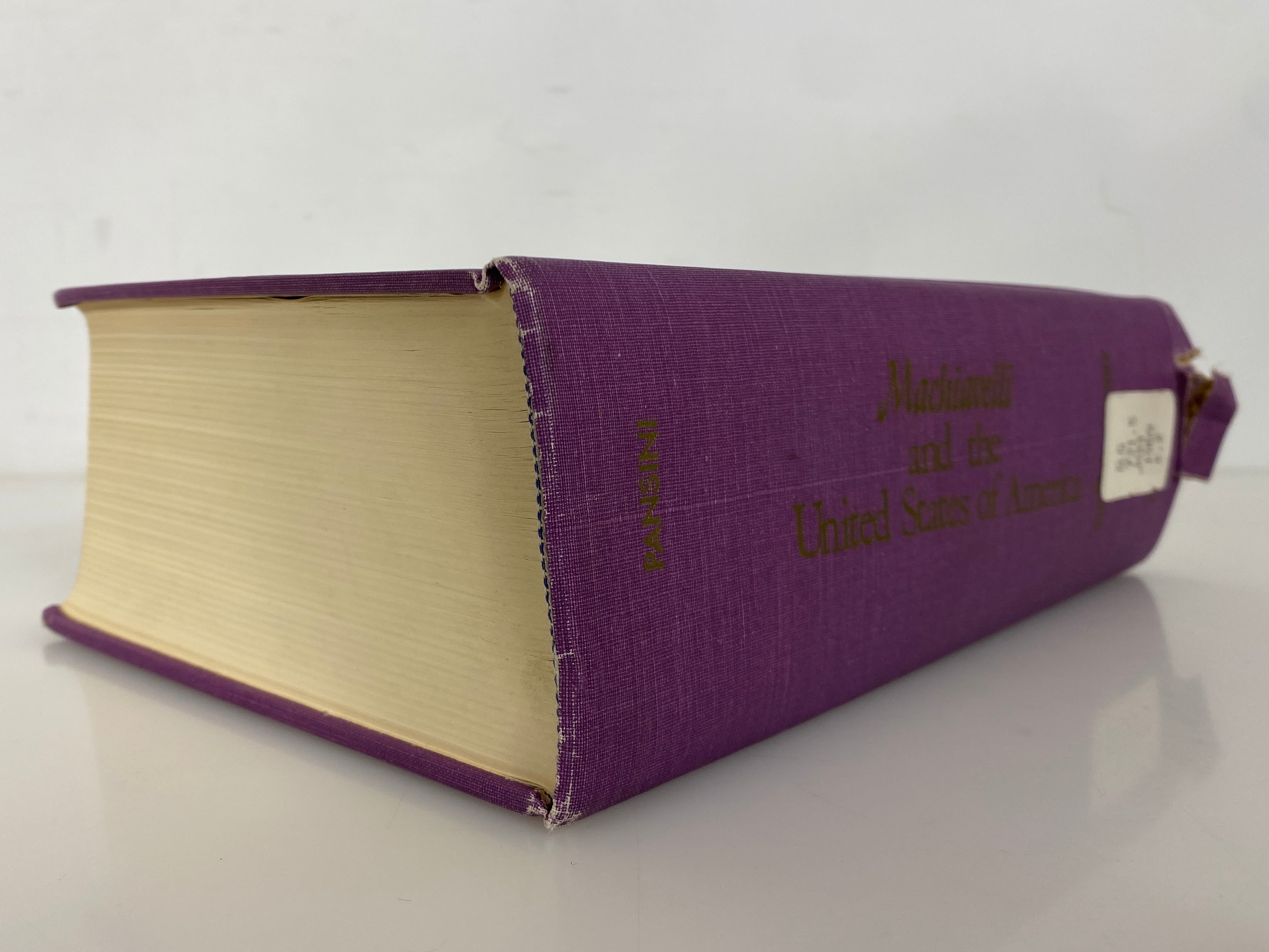 Niccolo Machiavelli and the USA by Anthony Pansini 1969 Ex-Library HC