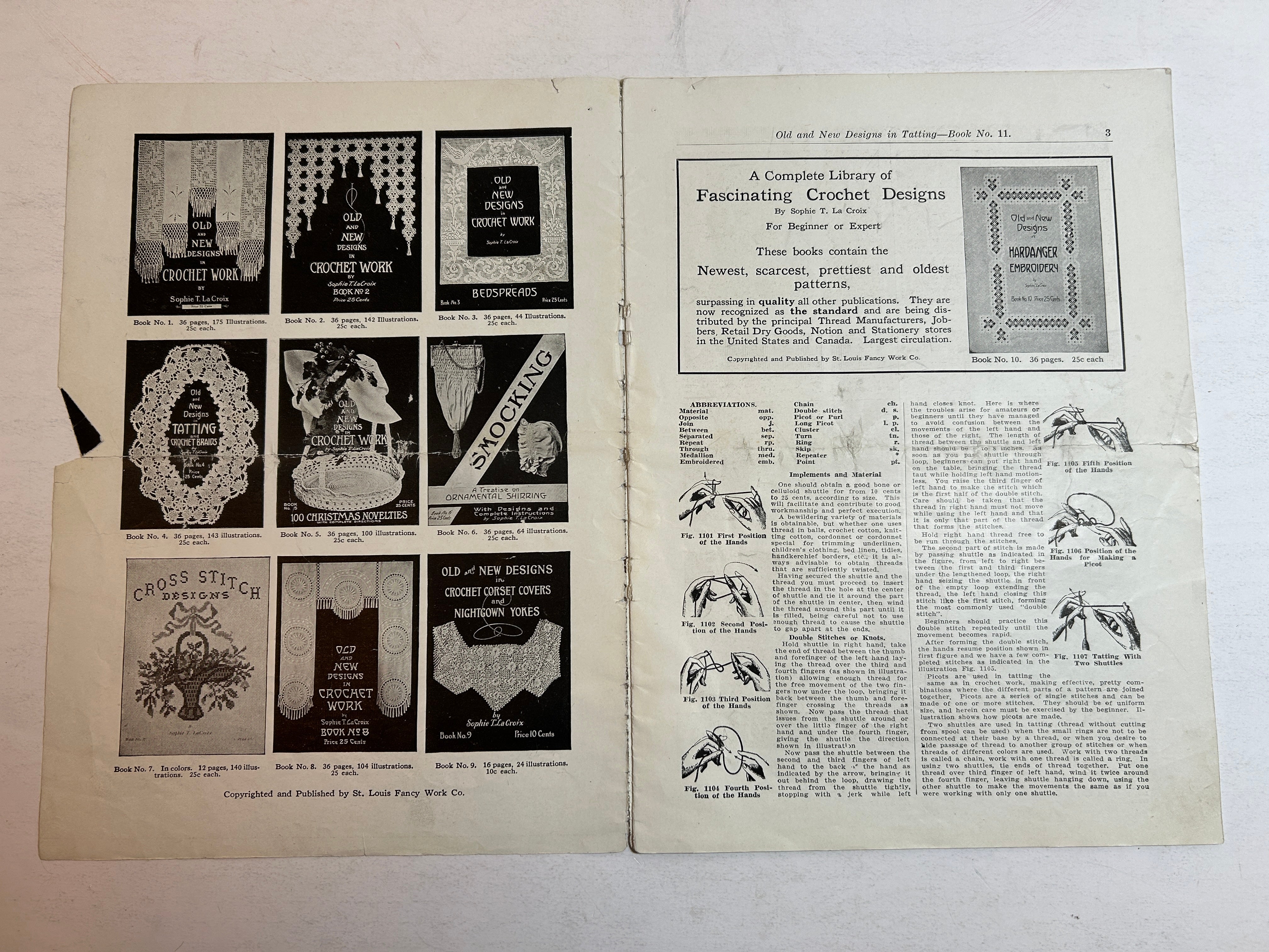 Old and New Designs in Tatting by Sophie T LaCroix Book No. 11