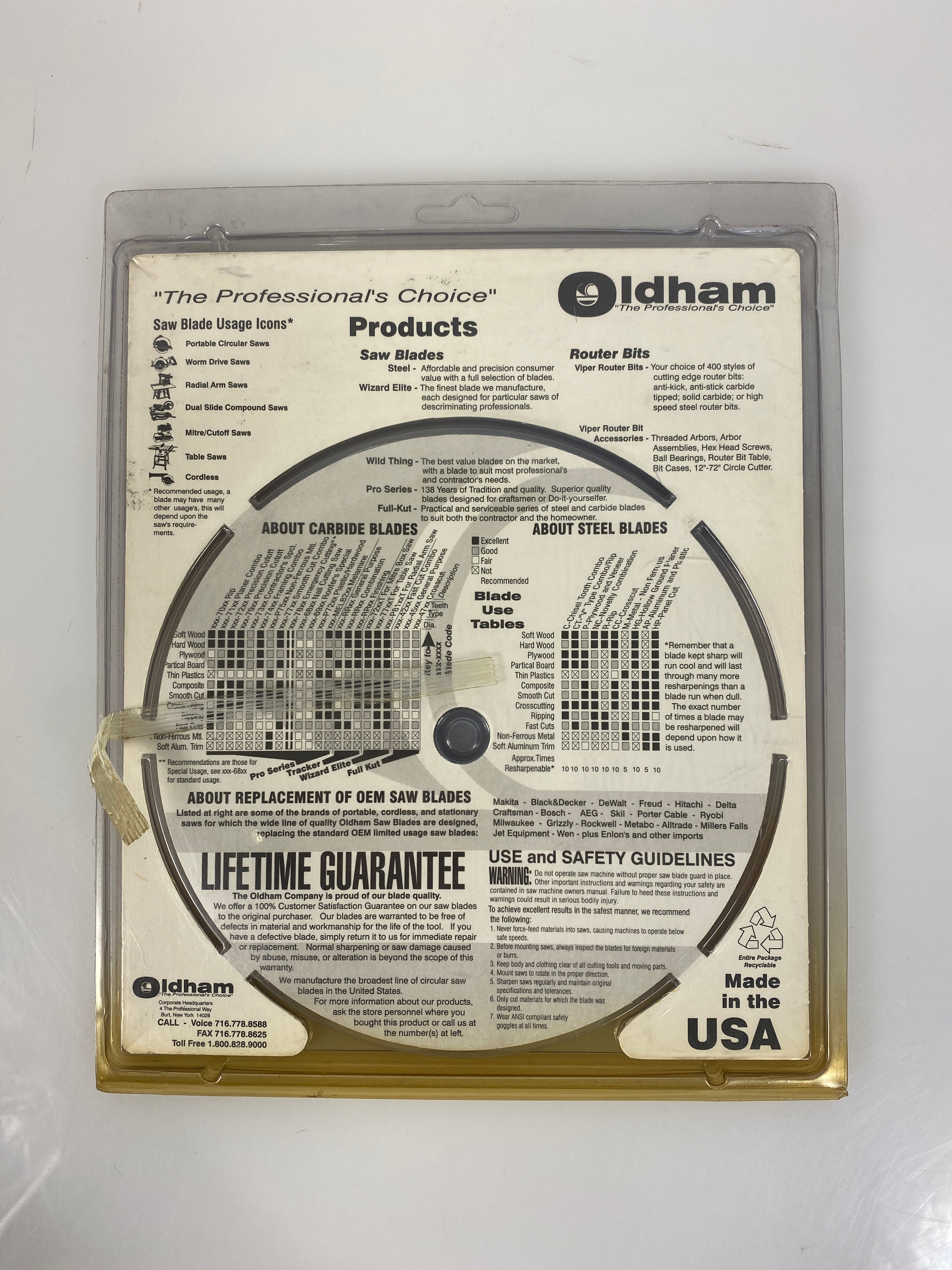 Oldham Steel Rip Tooth Circular Blade Saw