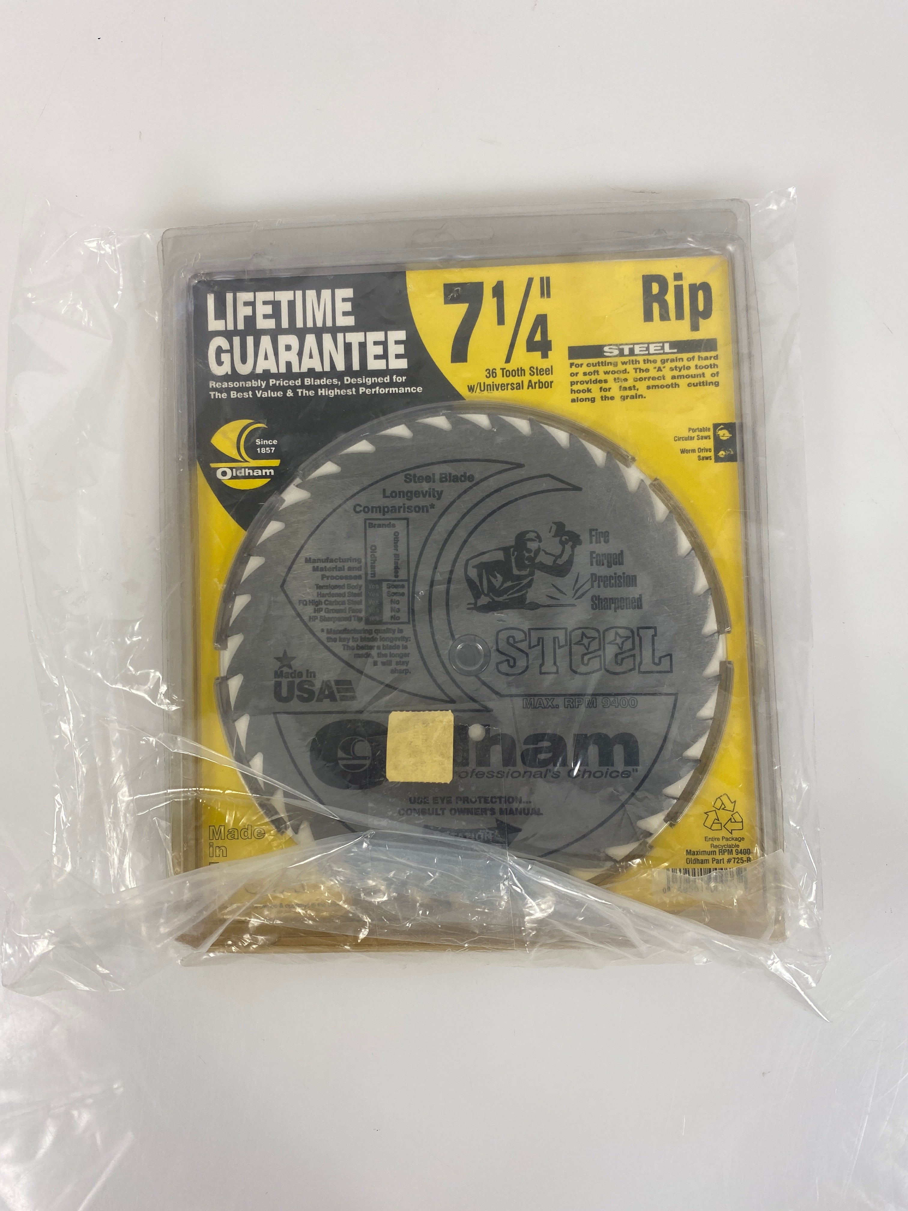 Oldham Steel Rip Tooth Circular Blade Saw