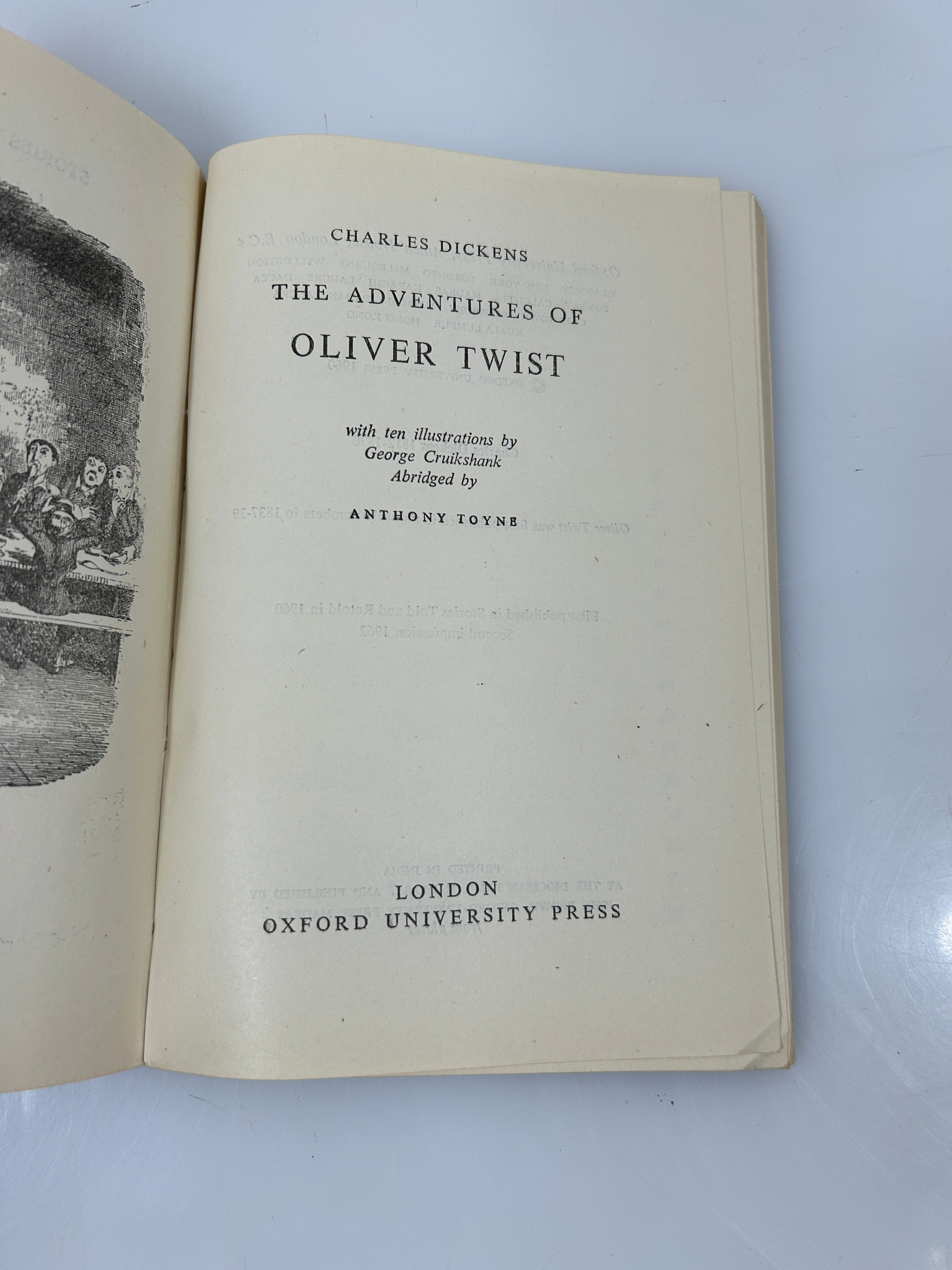 Oliver Twist by Charles Dickens Abridged Ill George Cruikshank Oxford University Press 1960