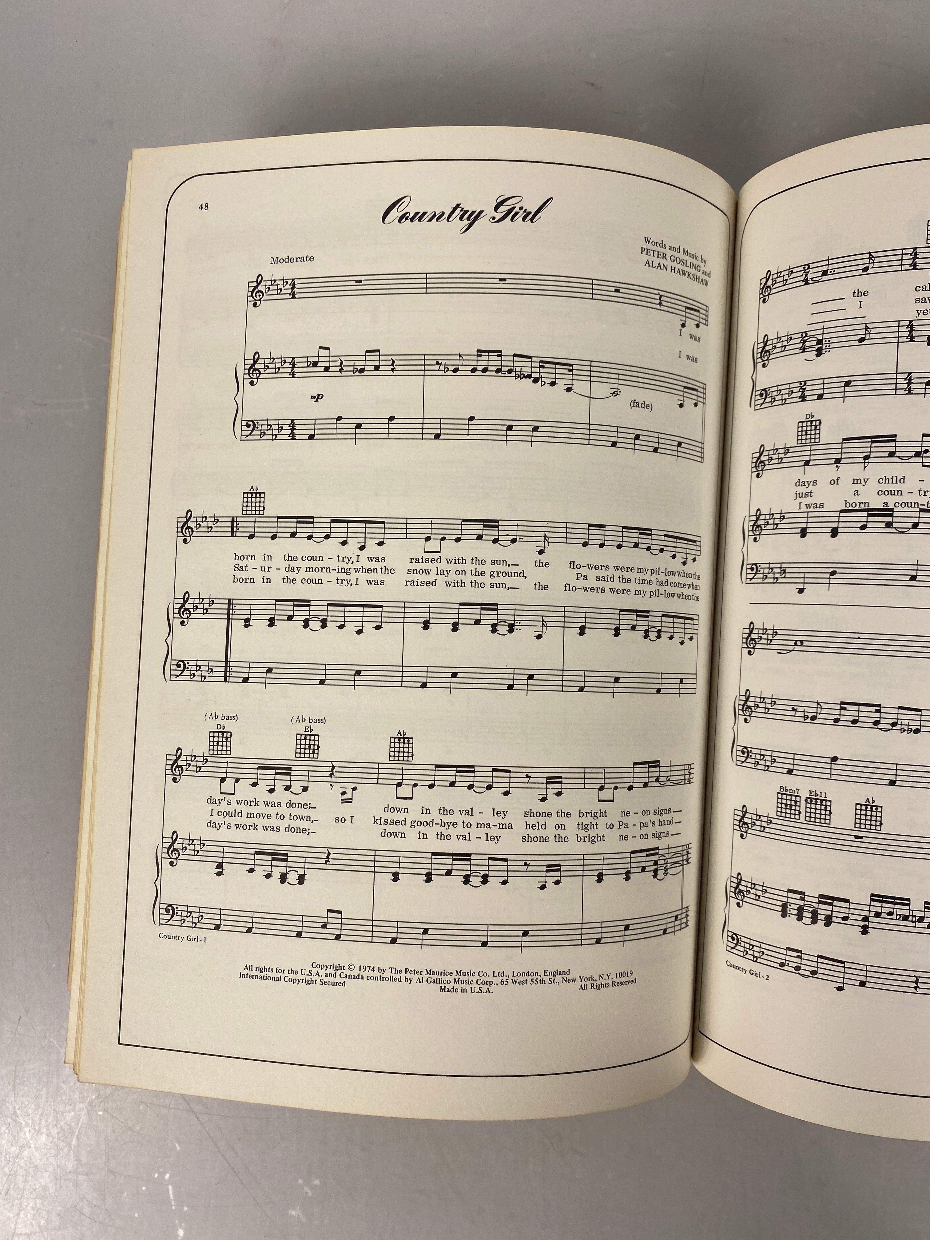 Olivia Newton John Music Book 1975