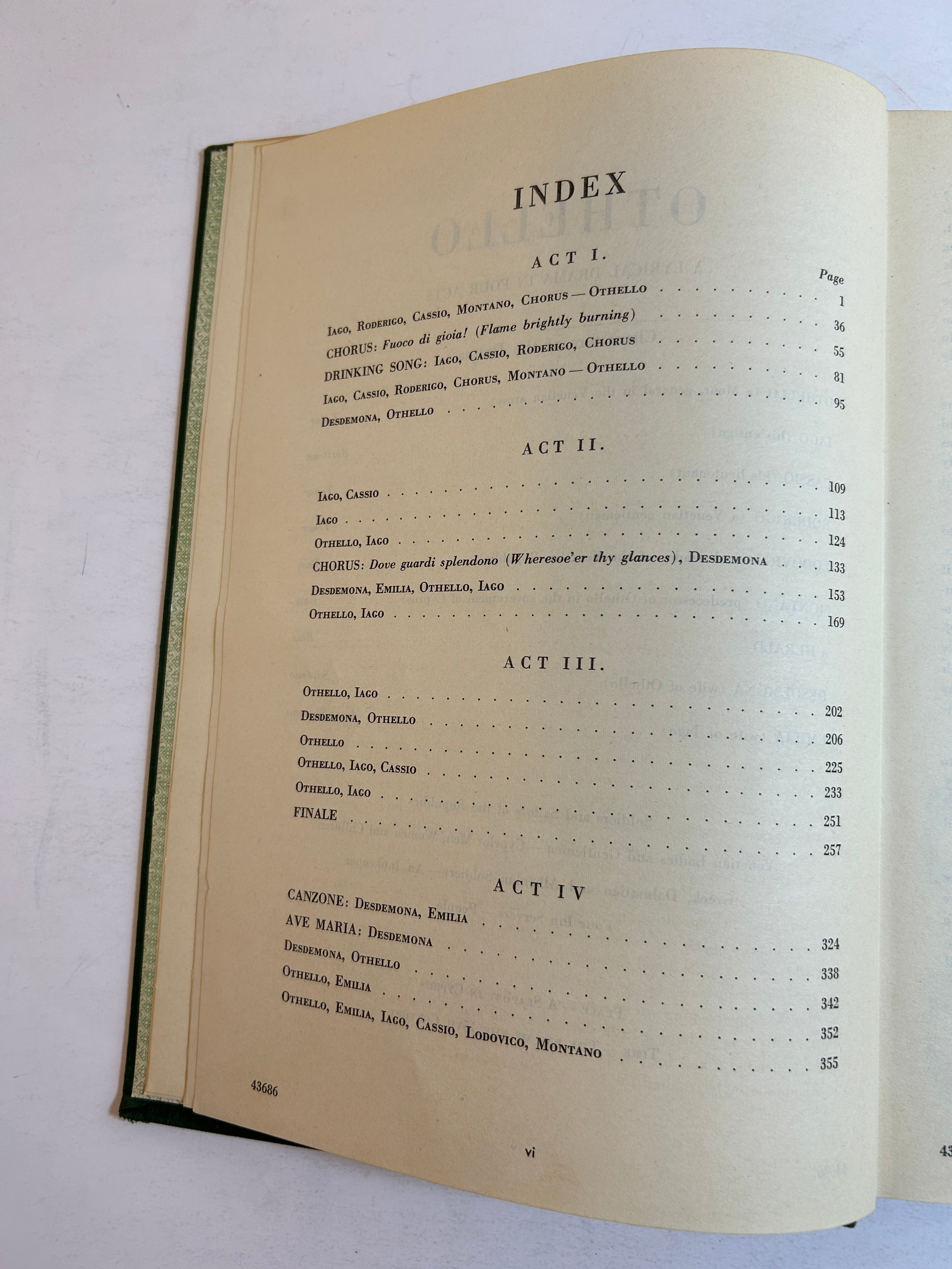 Otello by Verdi Bilingual Opera Score Schirmer HC