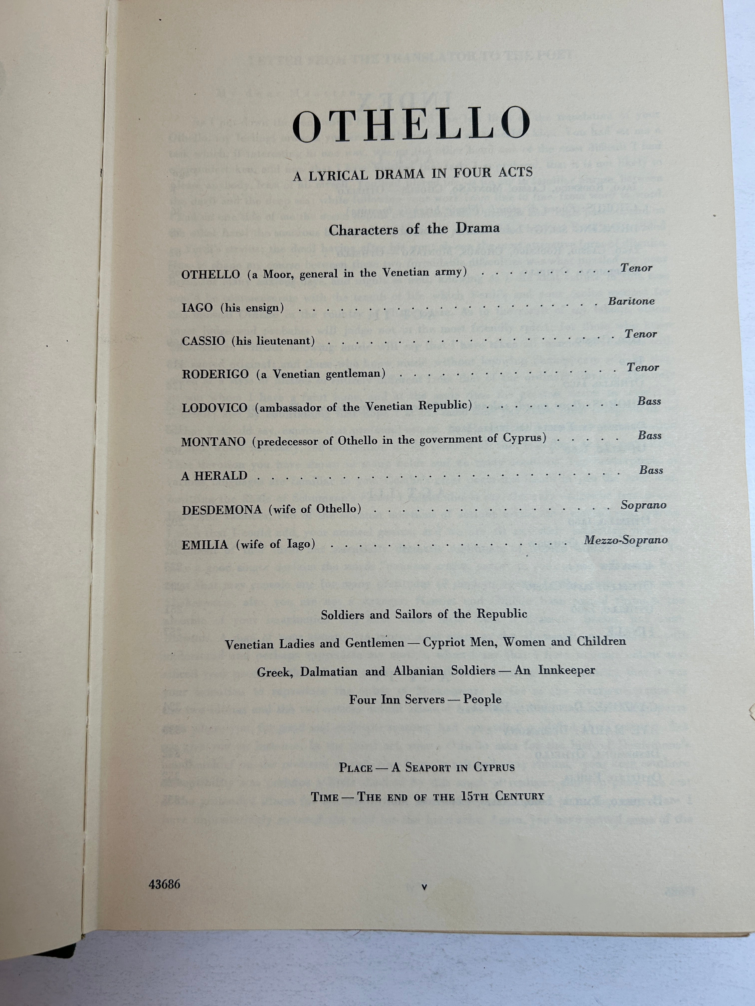 Otello by Verdi Bilingual Opera Score Schirmer HC