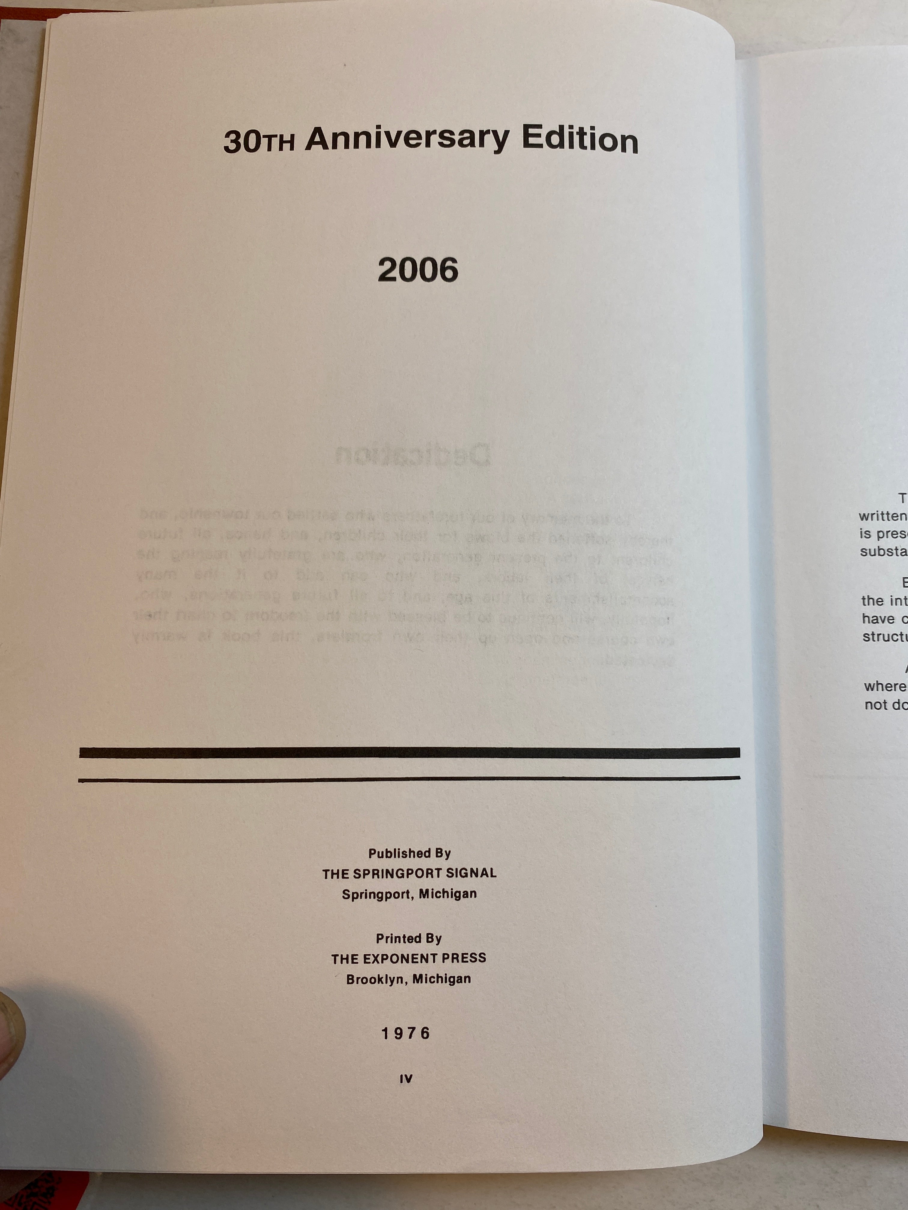 Oyers Corners to Springport A Nostalgic Journey 2006 Michigan History HC