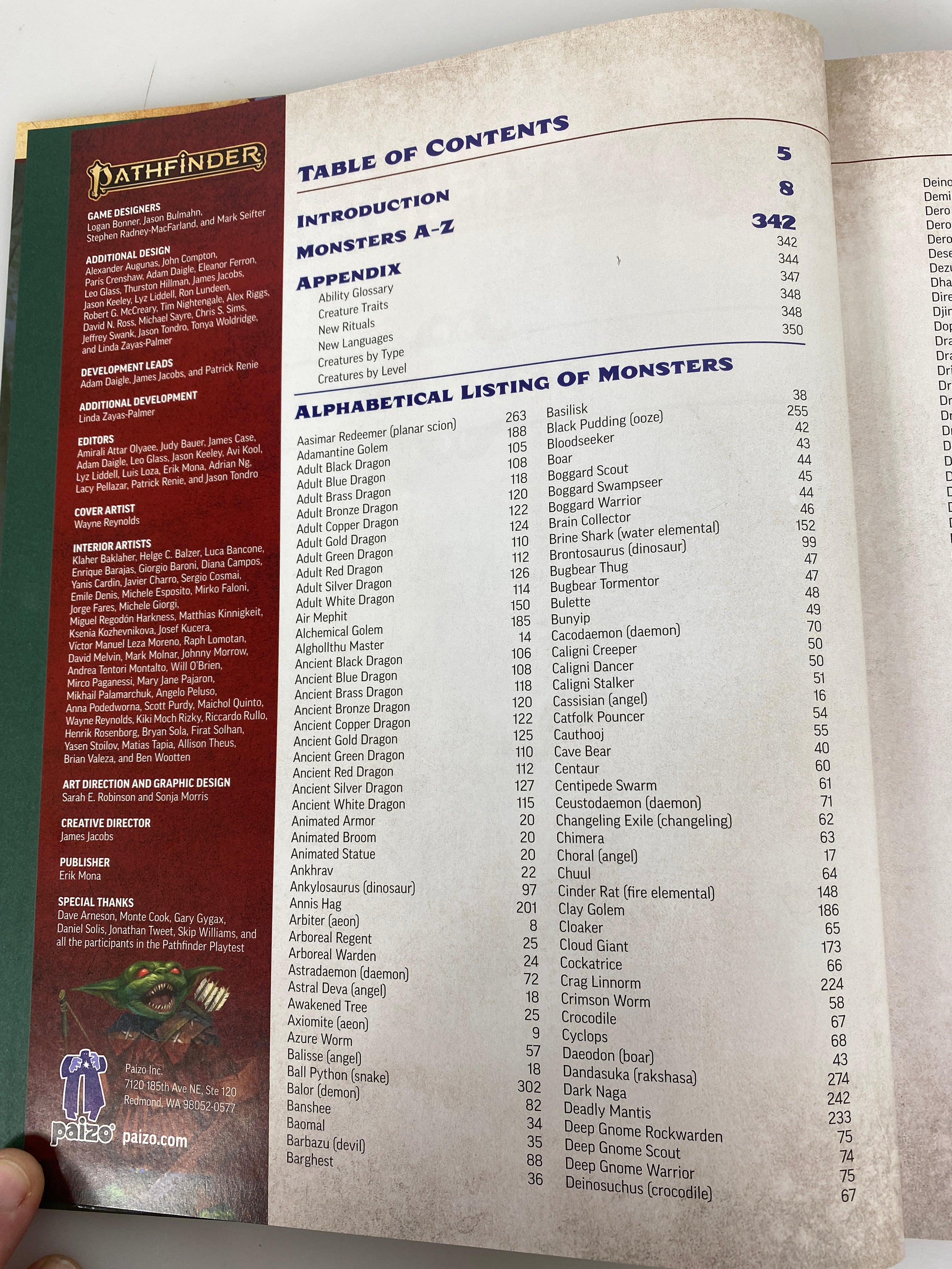 Pathfinder Second Edition RPG Bestiary HC 2019