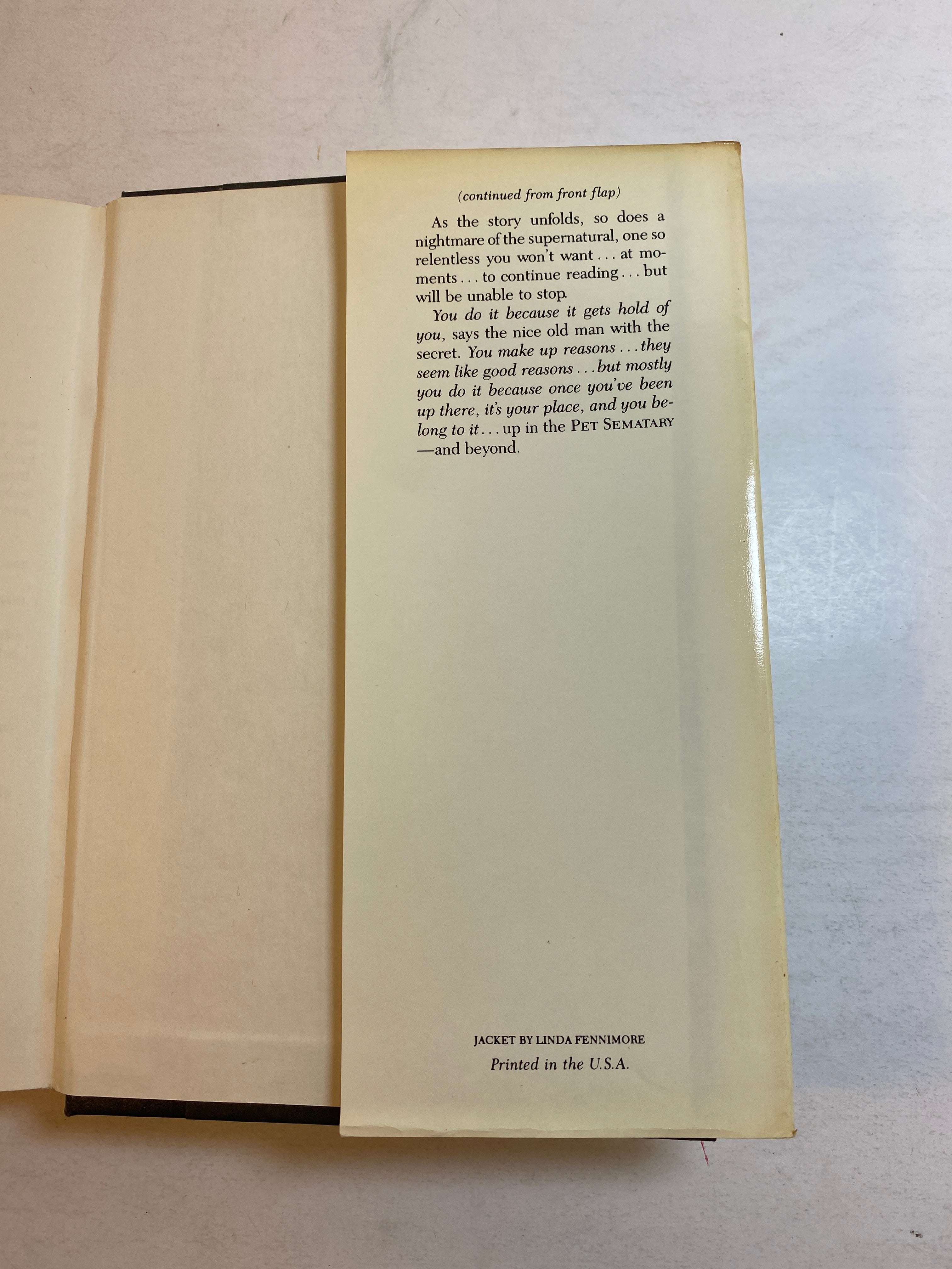 Pet Sematary by Stephen King HCDJ 1983 Book Club Edition