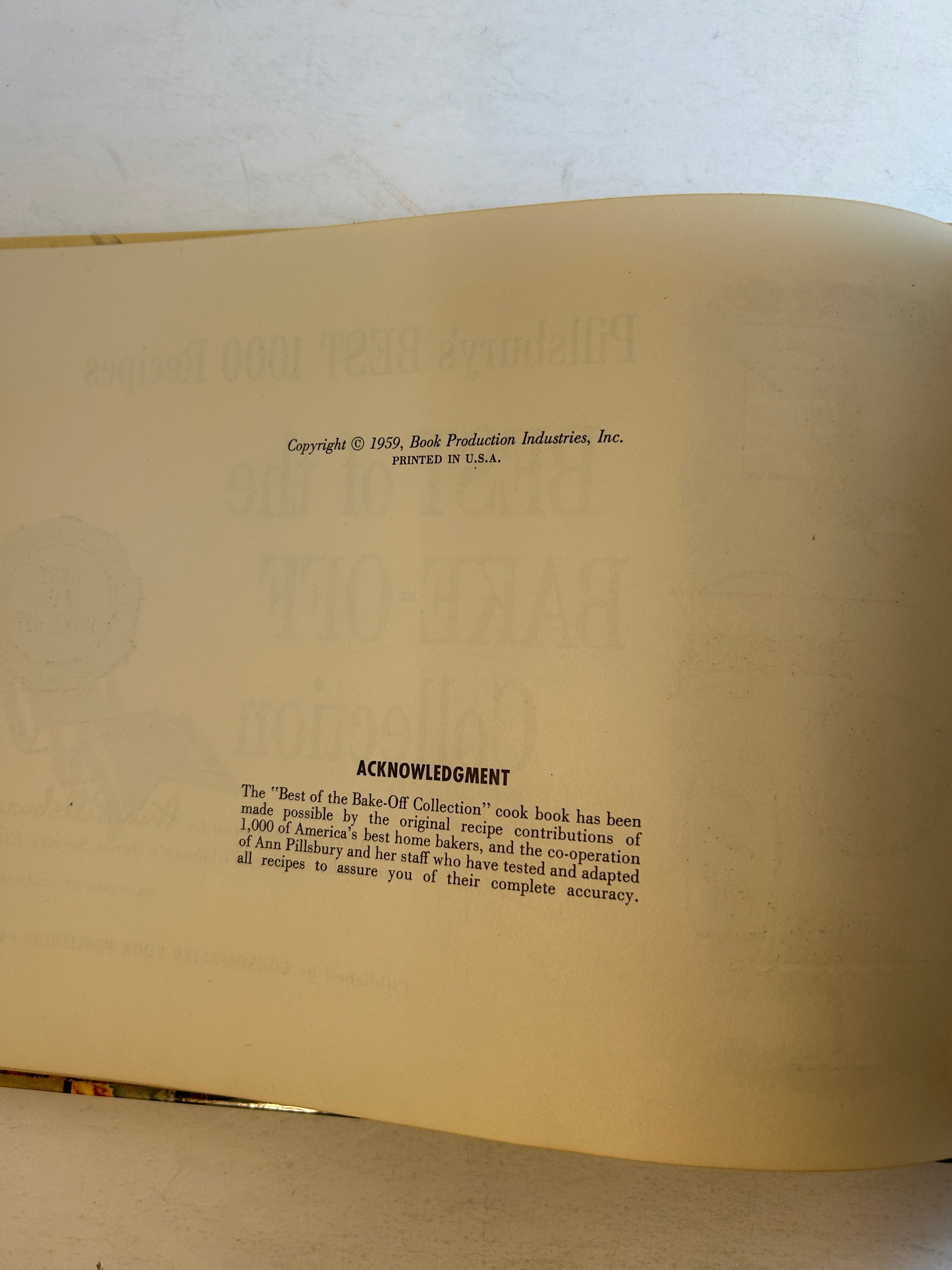 Pillsbury's BEST 1000 Recipes BEST of the BAKE-OFF Collection 1959 HC