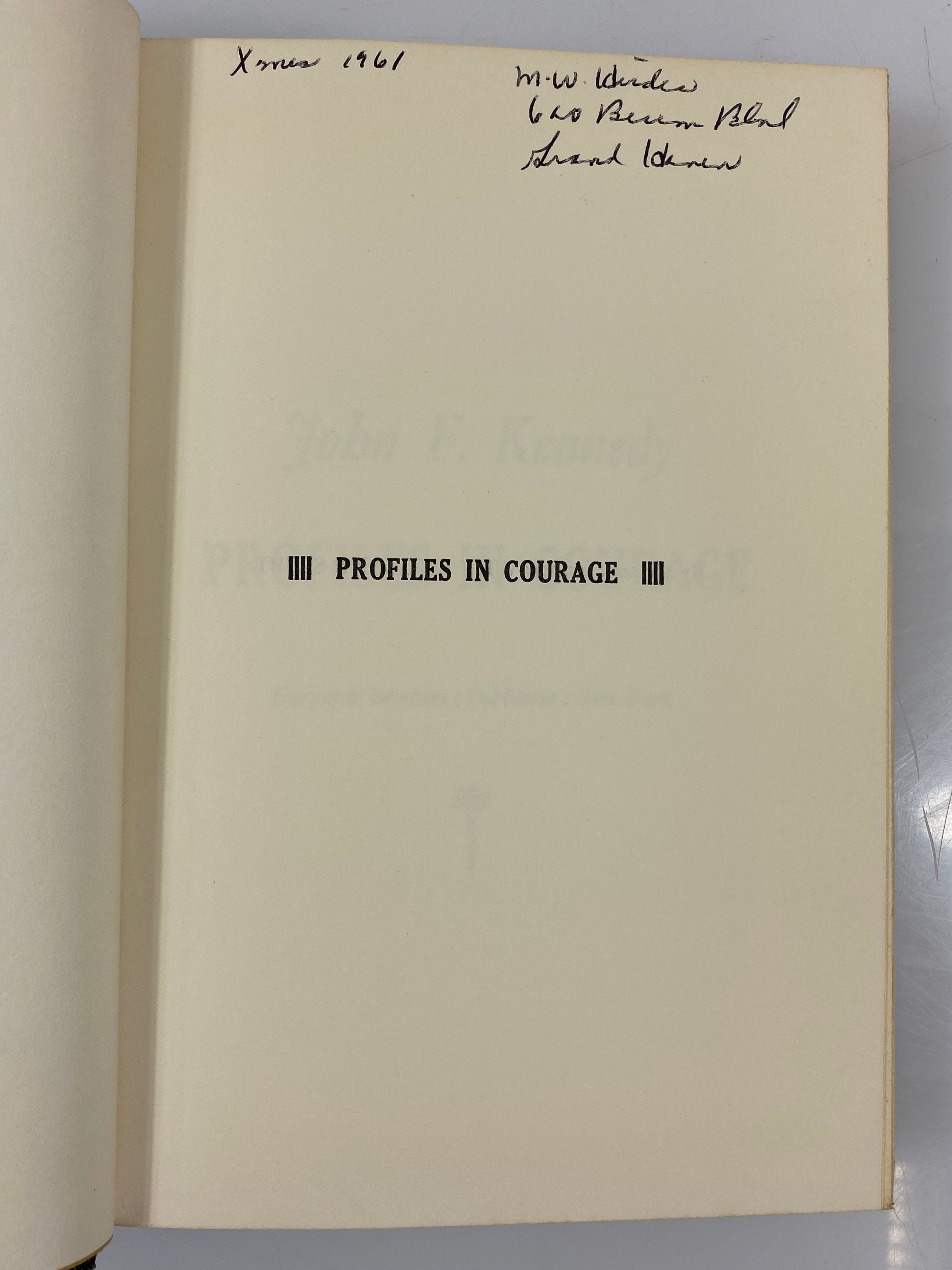 Profiles in Courage by John F. Kennedy 1961 HC SC
