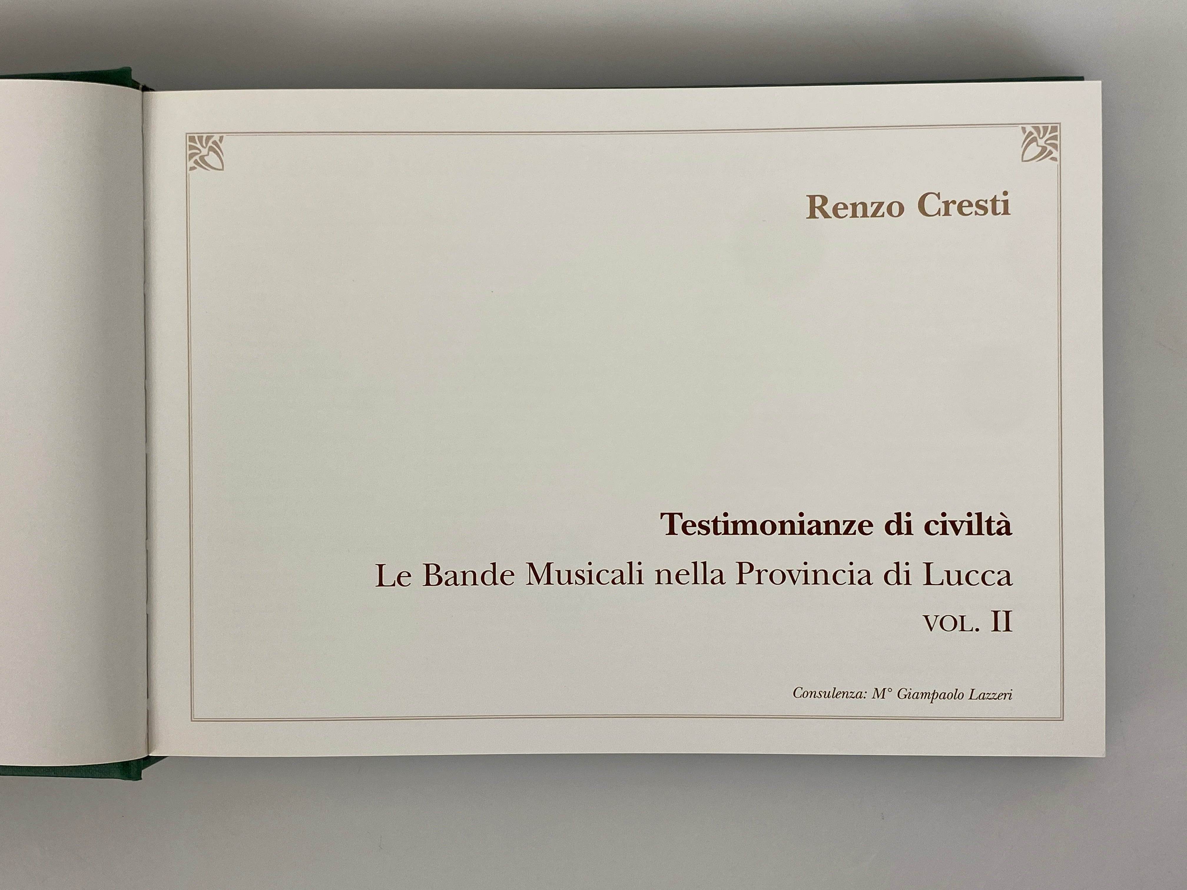 Renzo Cresti Music in the Province of Lucca (in Italian) 2006 2 Vols in Slipcase