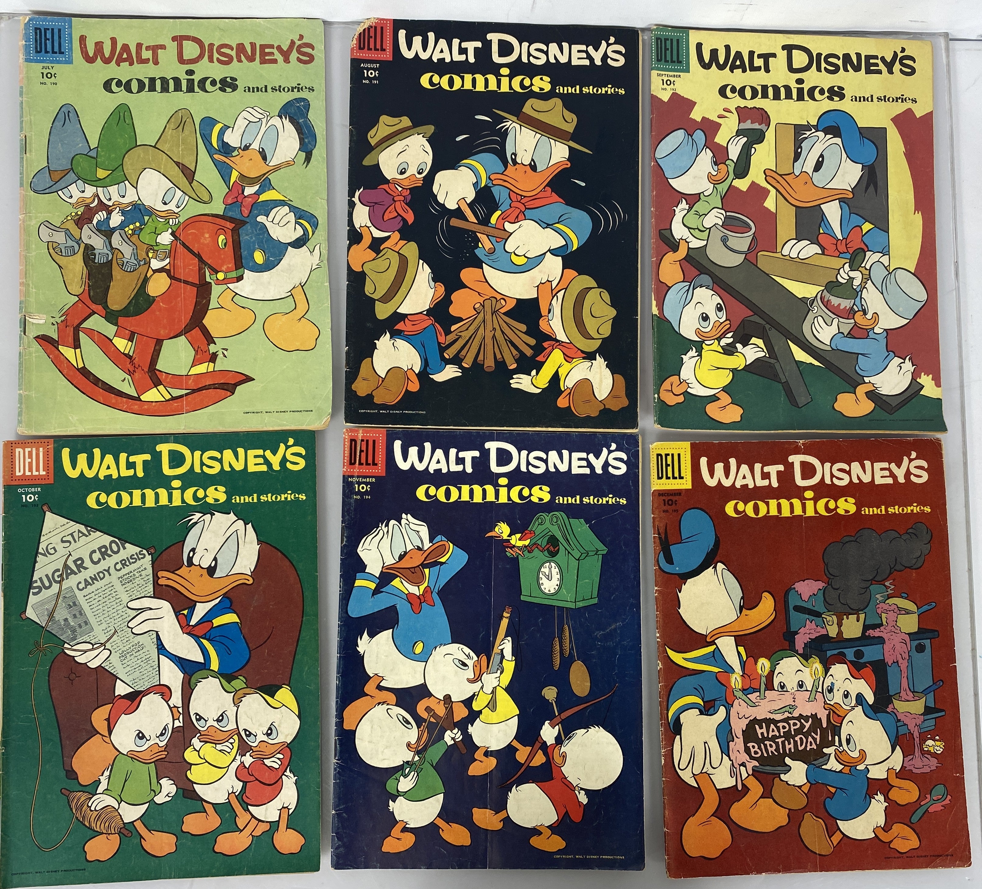 Run of 25 Walt Disney Comics Dell Low Grade 1956-1958