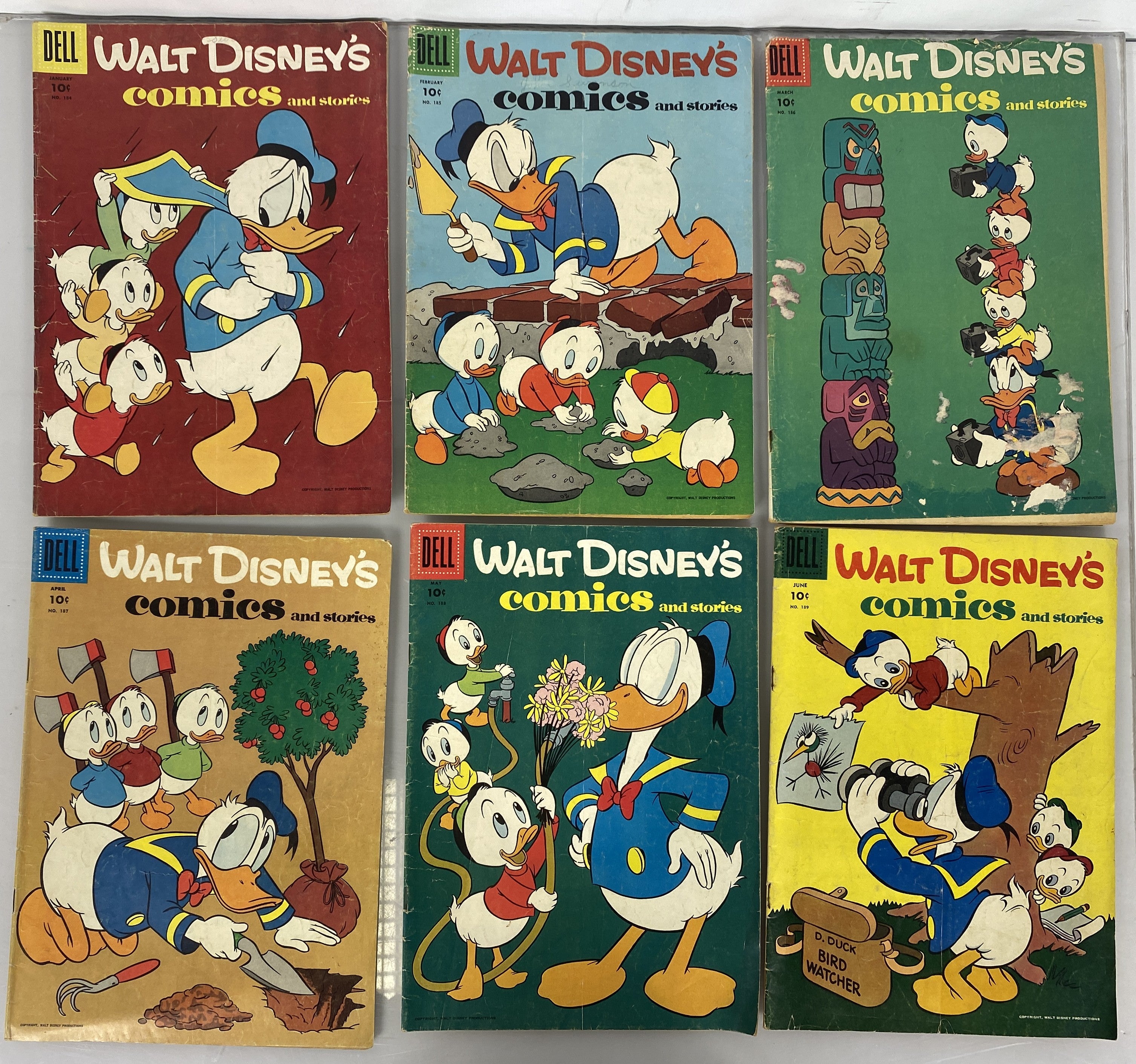 Run of 25 Walt Disney Comics Dell Low Grade 1956-1958