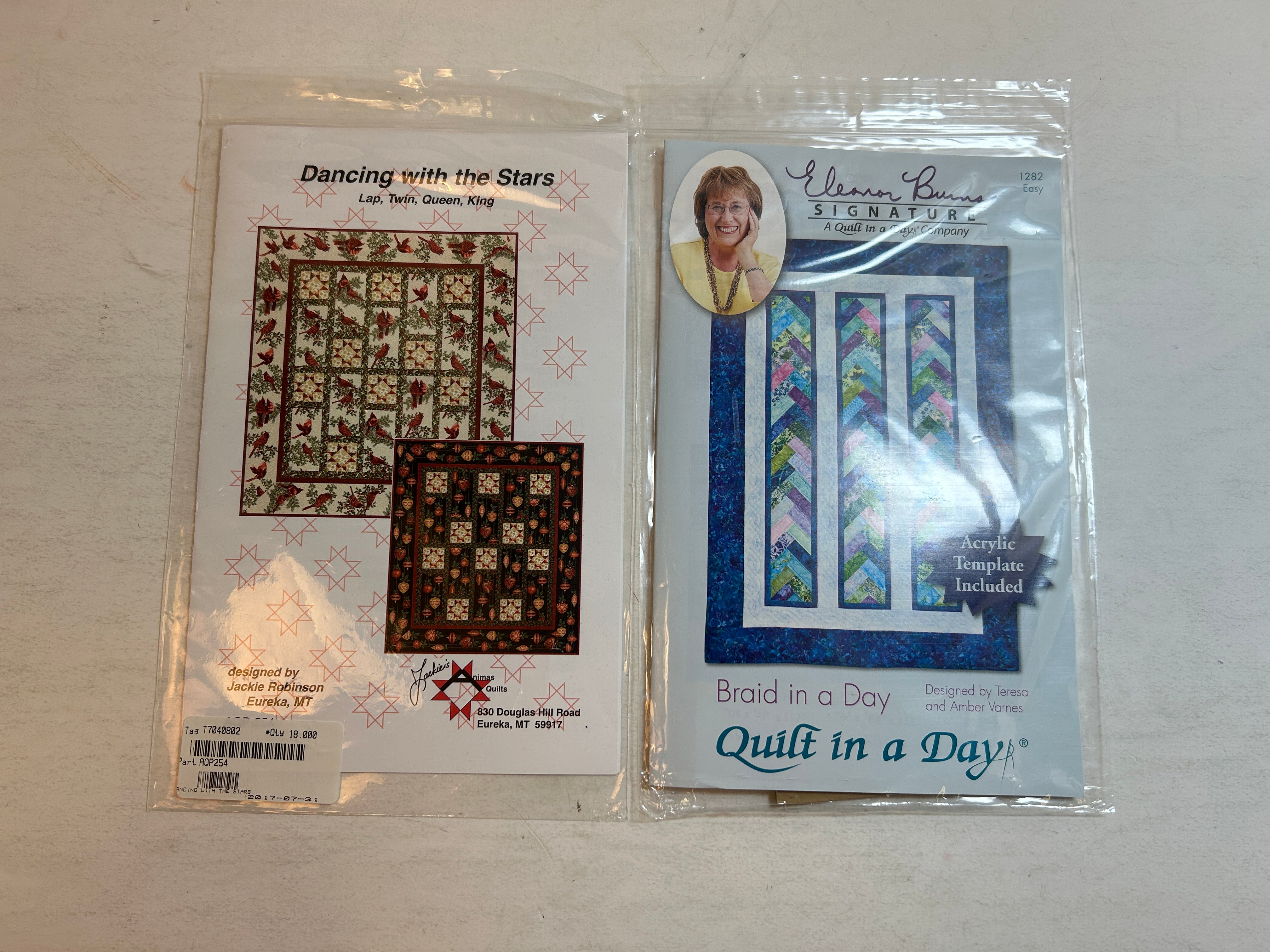 Set of 2 Quilt Patterns Braid in a Day & Dancing with the Stars