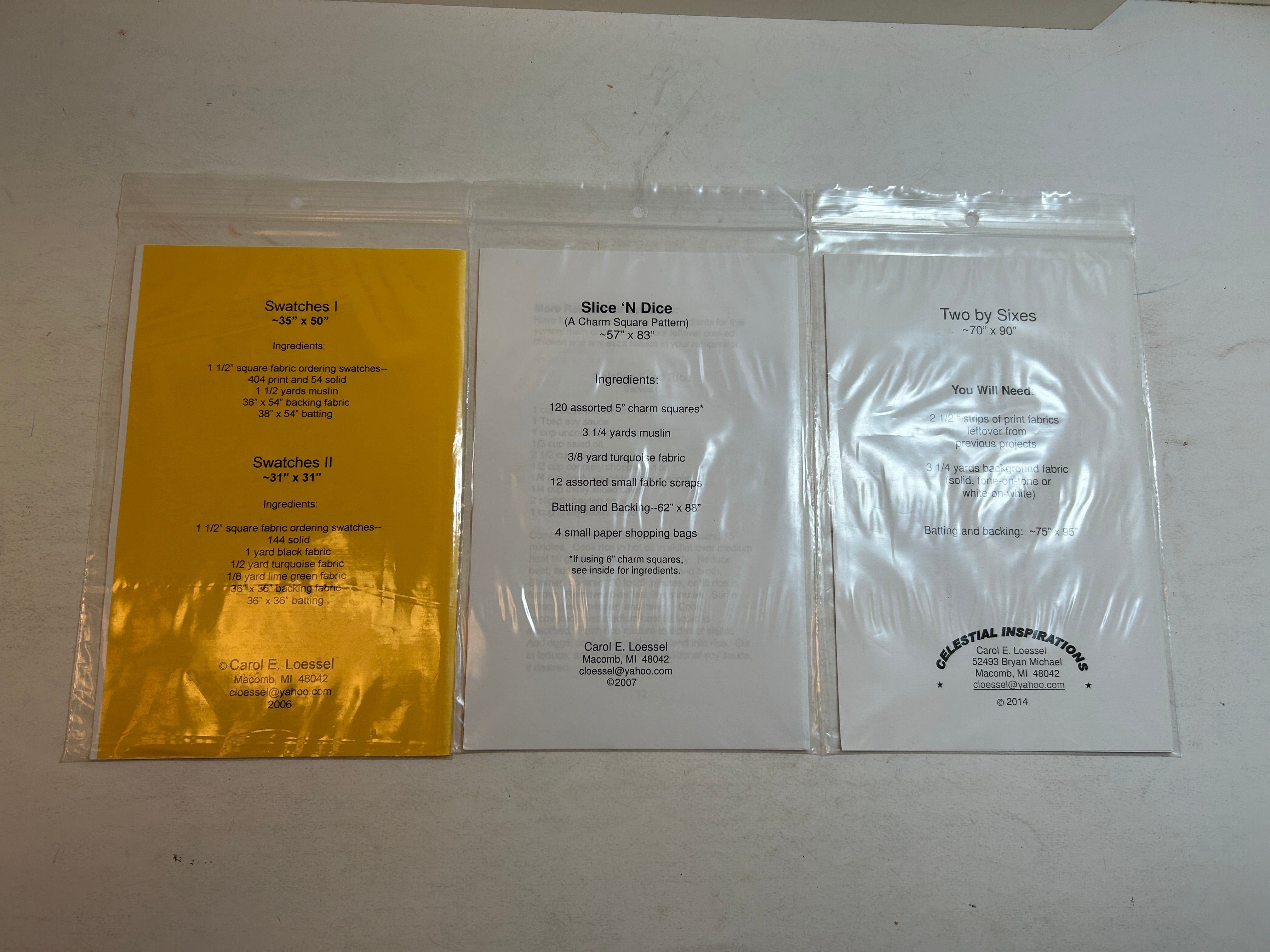 Set of 3 Recipes for Leftovers Quilt Patterns #3, #9 & #15 by Carol E. Loessel