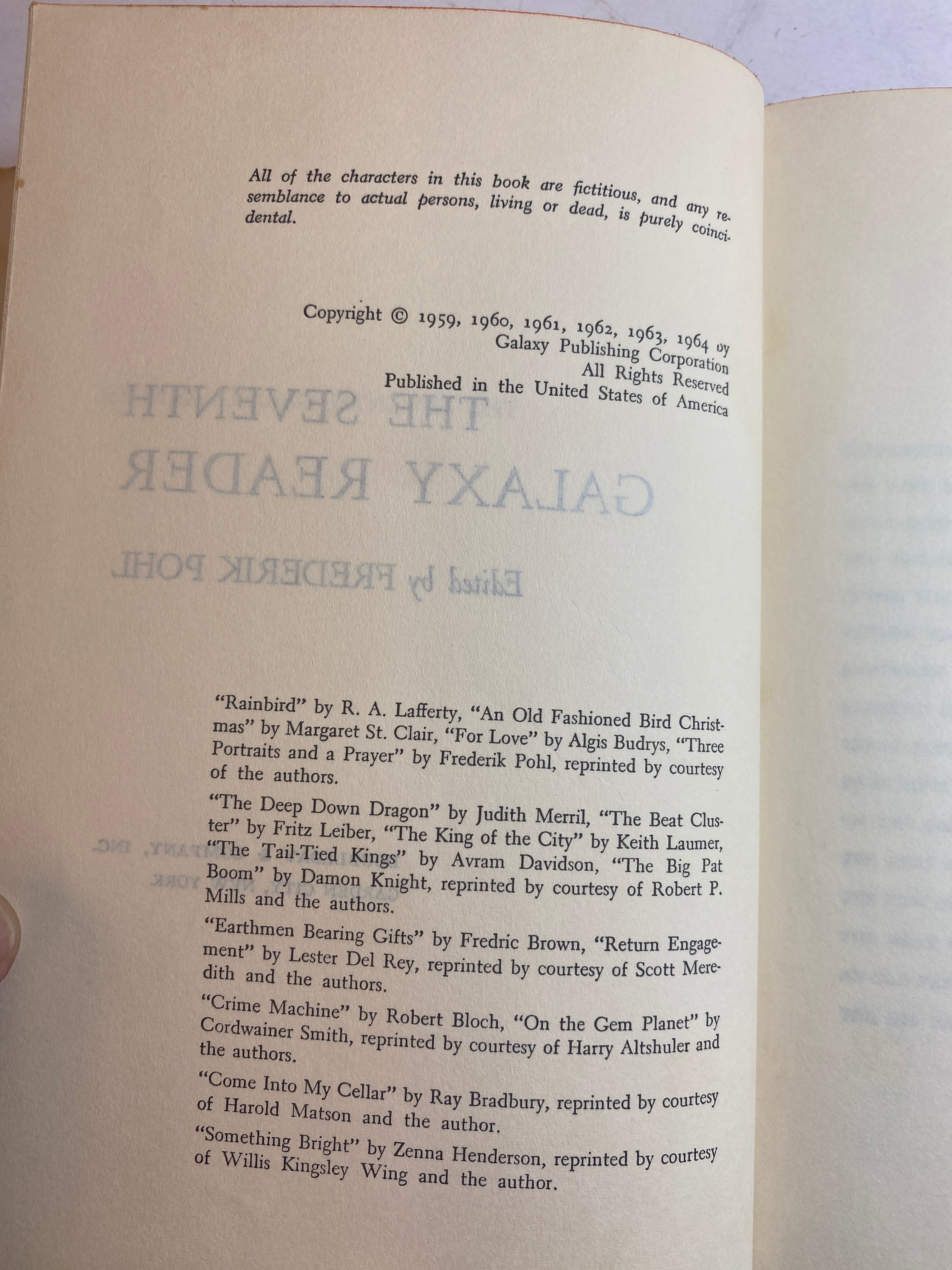 Seventh Galaxy Reader Frederik Pohl HCDJ 1964