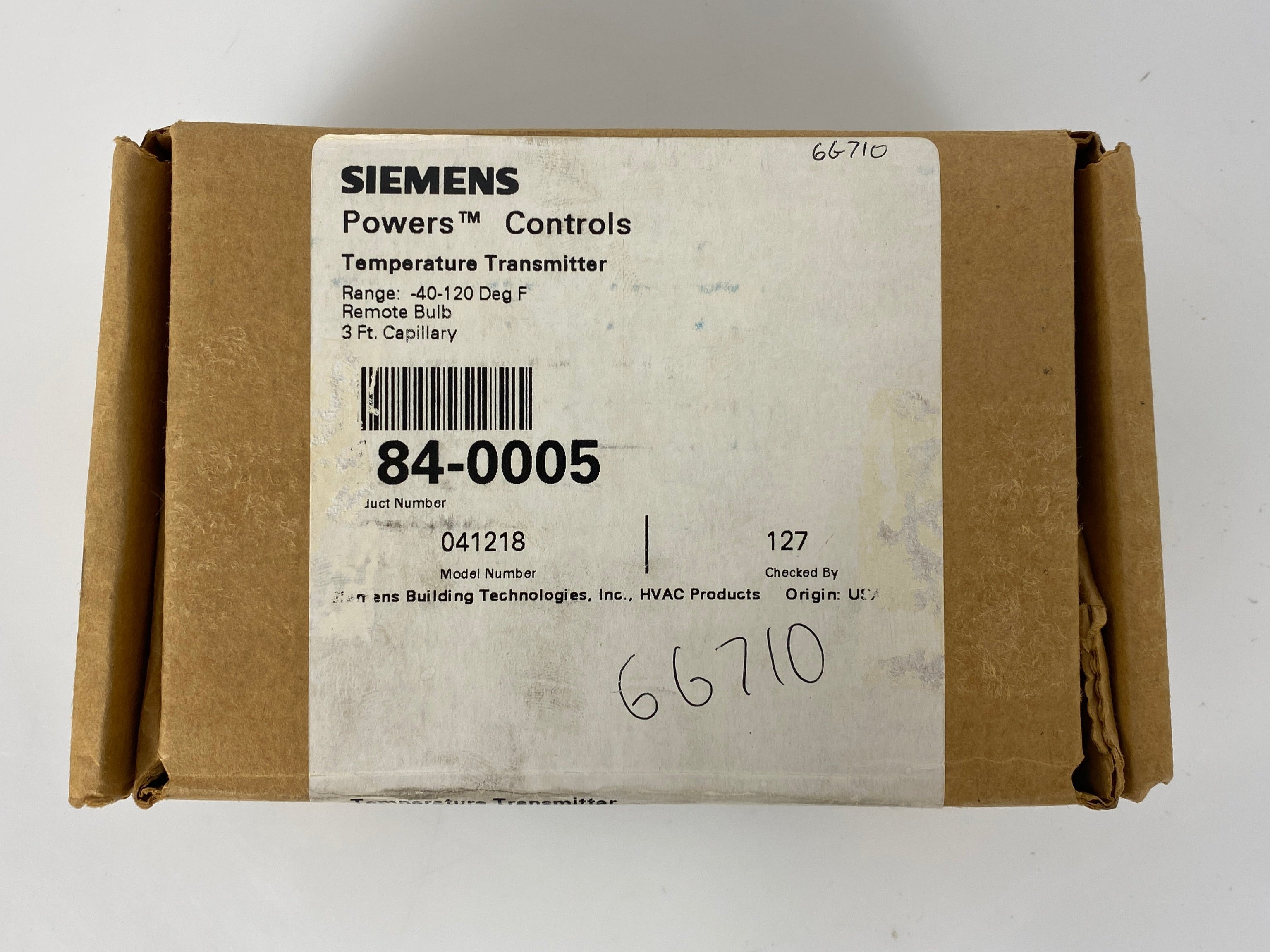 Siemens #184-0005 Temperature Transmitter Sensor