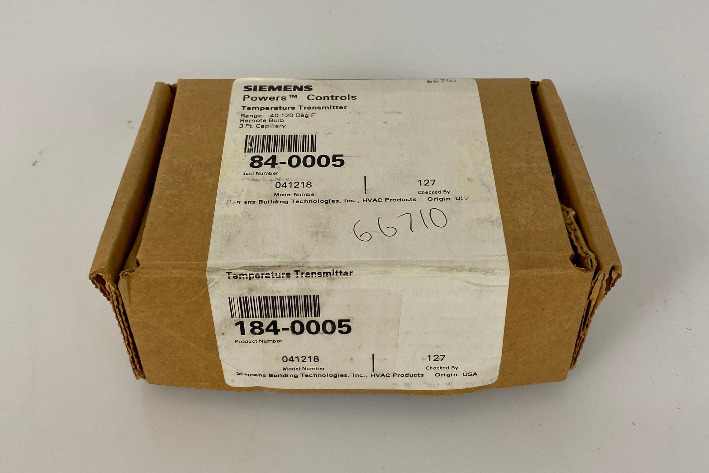 Siemens #184-0005 Temperature Transmitter Sensor