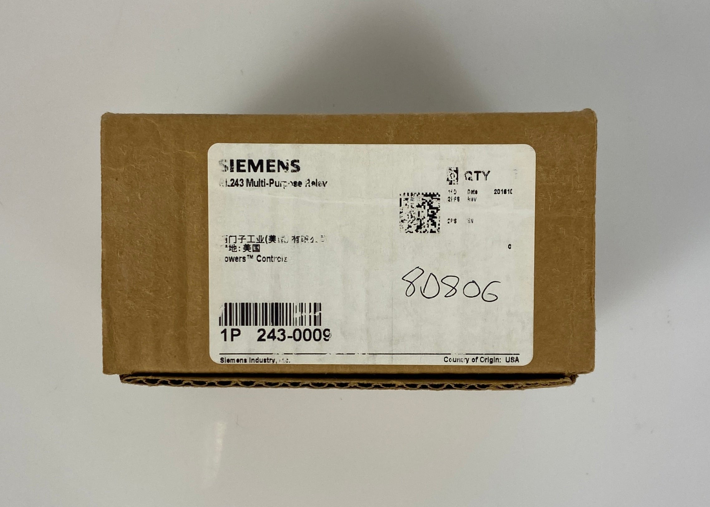 Siemens #243-0009 Pneumatic Multi Purpose Relay