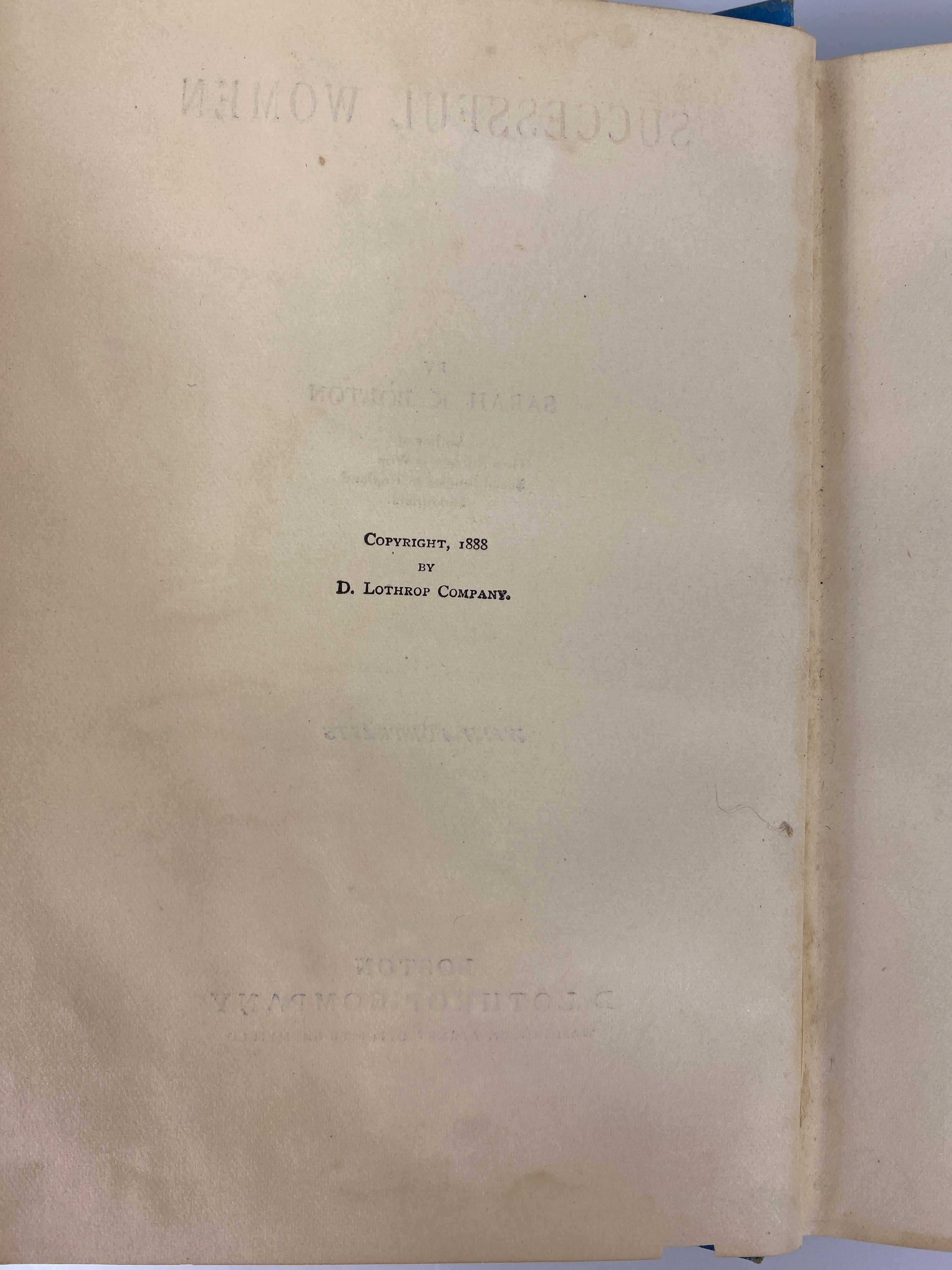 Some Successful Women by Sarah Bolton 1888 Antique HC