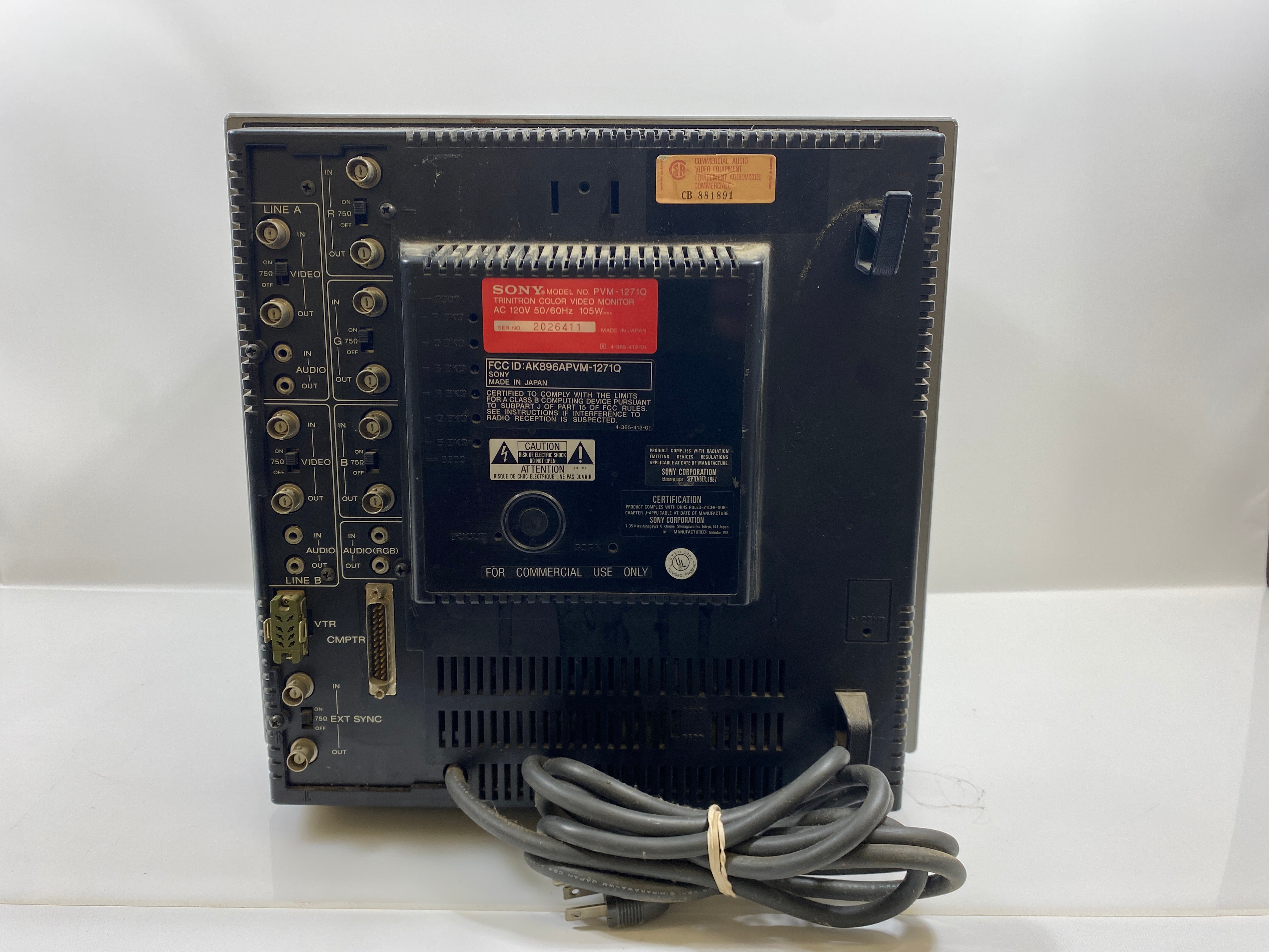 Sony PVM-1271Q Trinitron Color Video Monitor